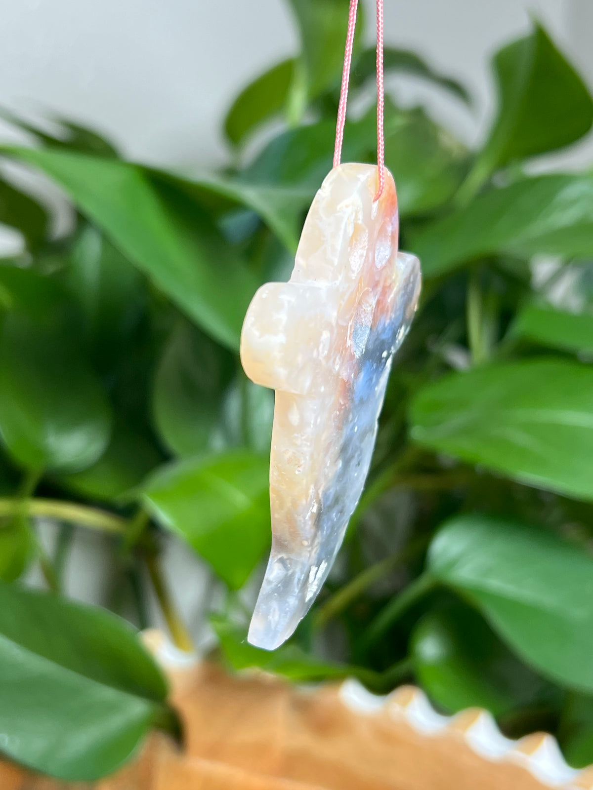 Rainbow Plume Agate Ornament Ghost: YA