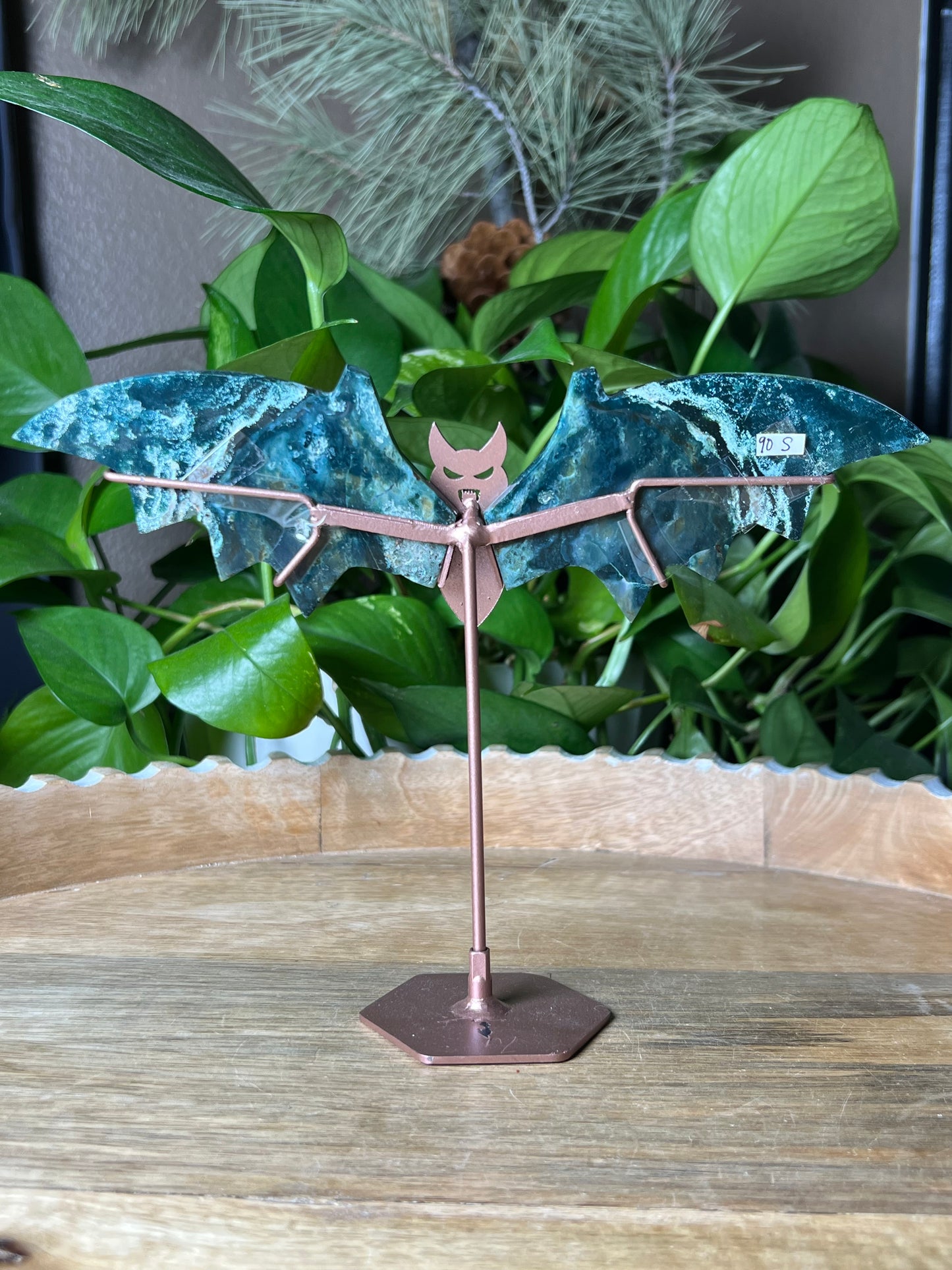 Blue Green Jasper Bat Wings