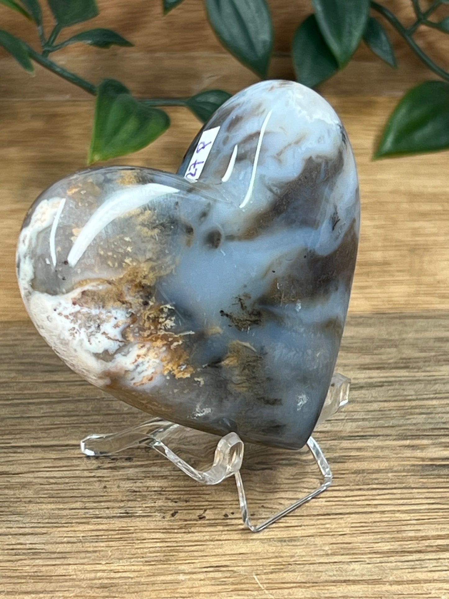 Dendritic Tiger Agate Heart