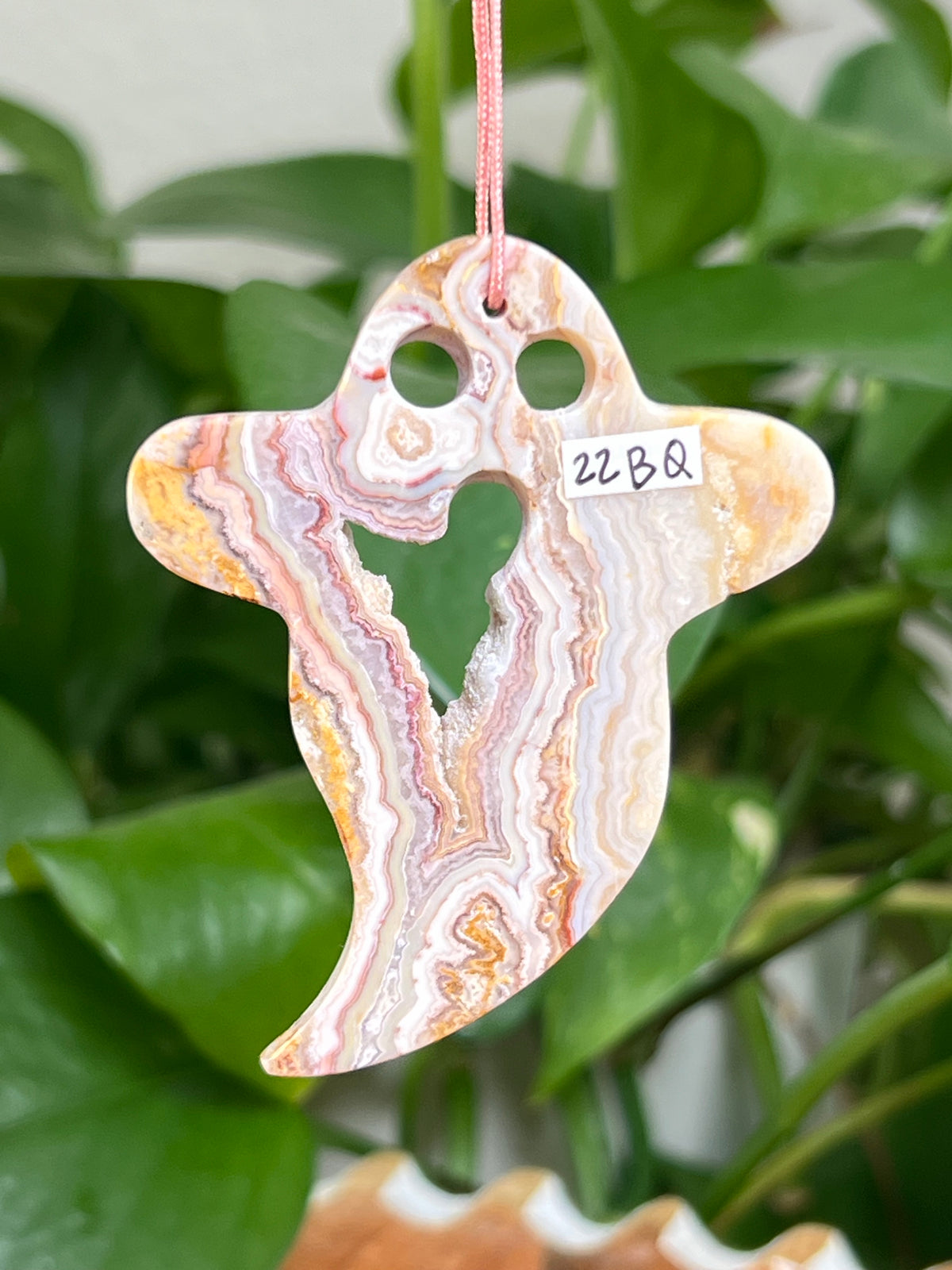 Crazy Lace Agate Ornament Ghost: BQ