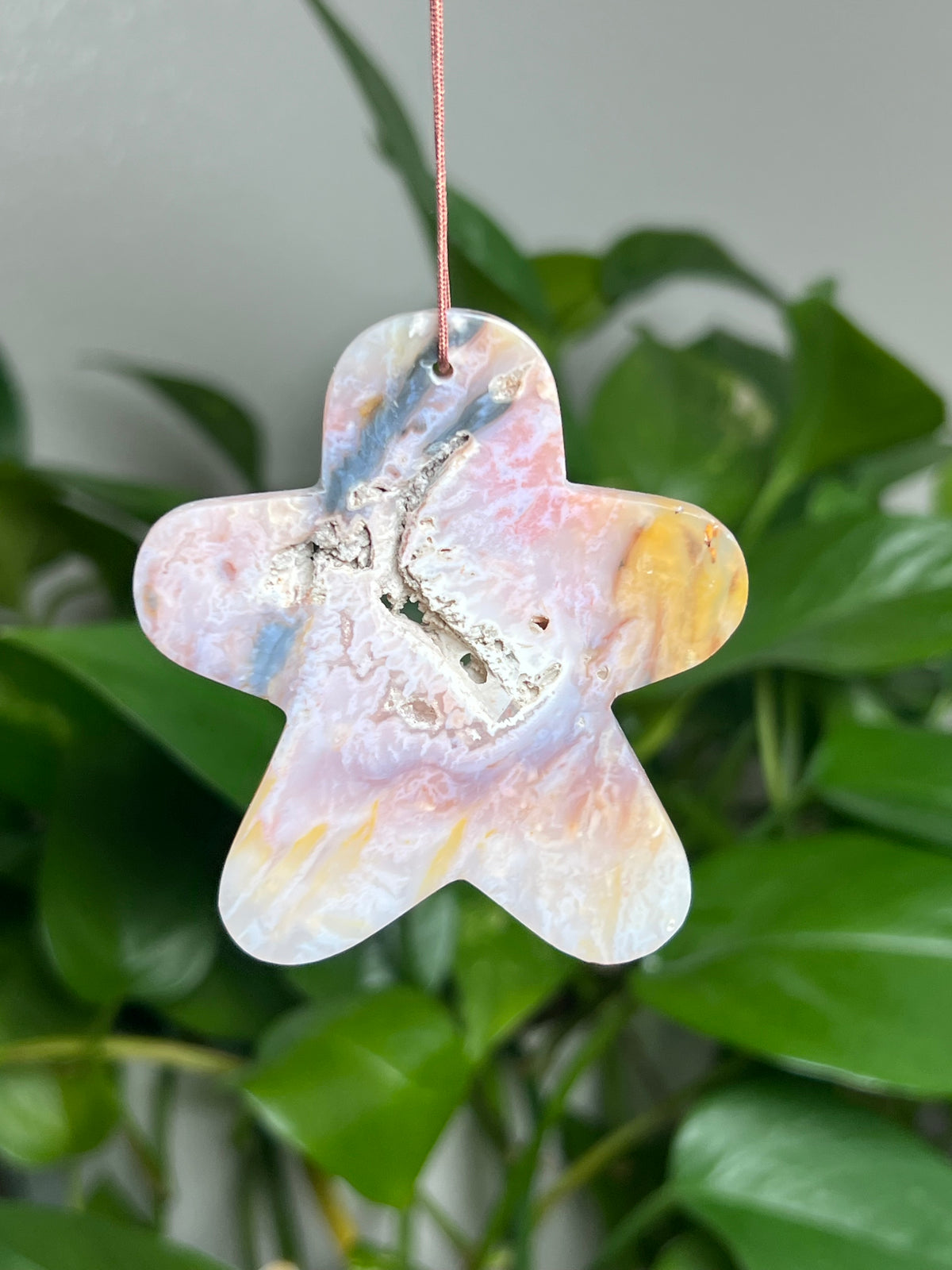 Rainbow Plume Agate Ornament Gingerbread: AQ