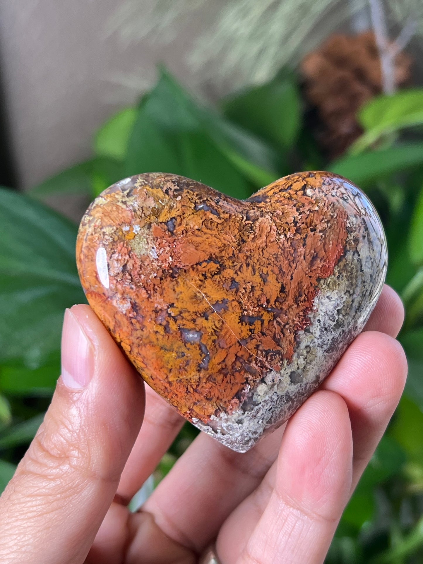 Scenic Moss Agate Heart