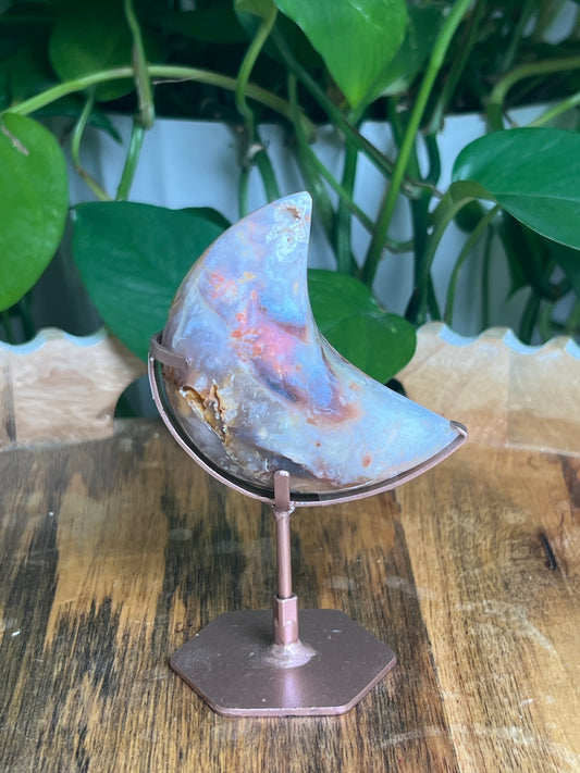 Rainbow Plume Agate Moon: KA 💗 PERFECTLY IMPERFECT 💗