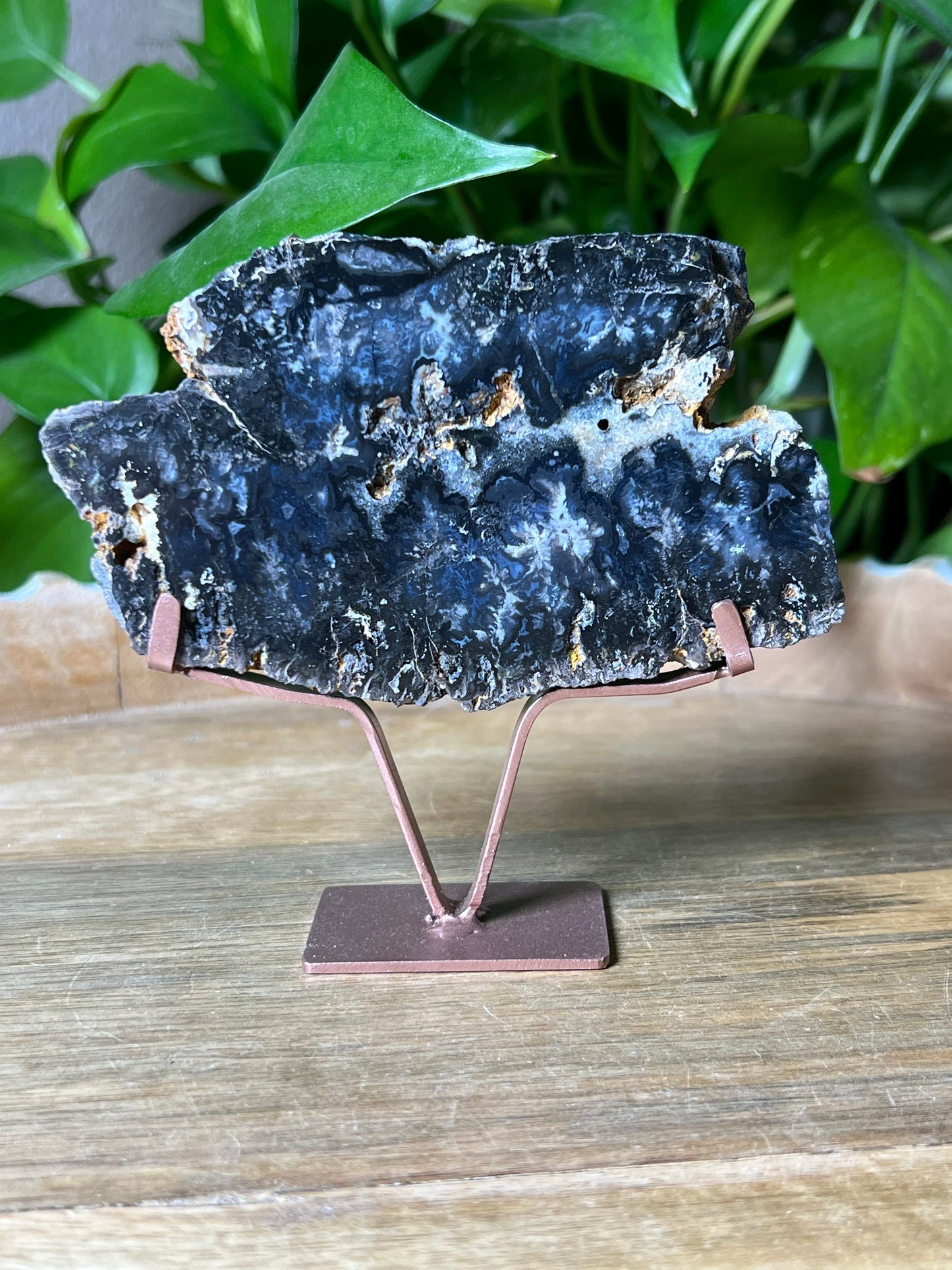 Blue Plume Agate Slab