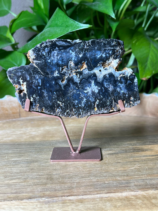 Blue Plume Agate Slab