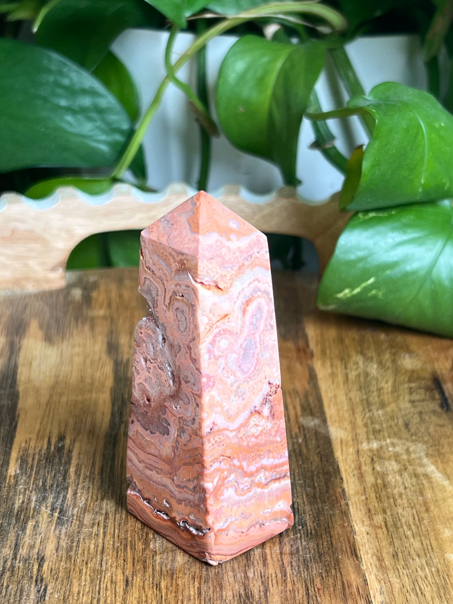 Pink Crazy Lace Agate Tower