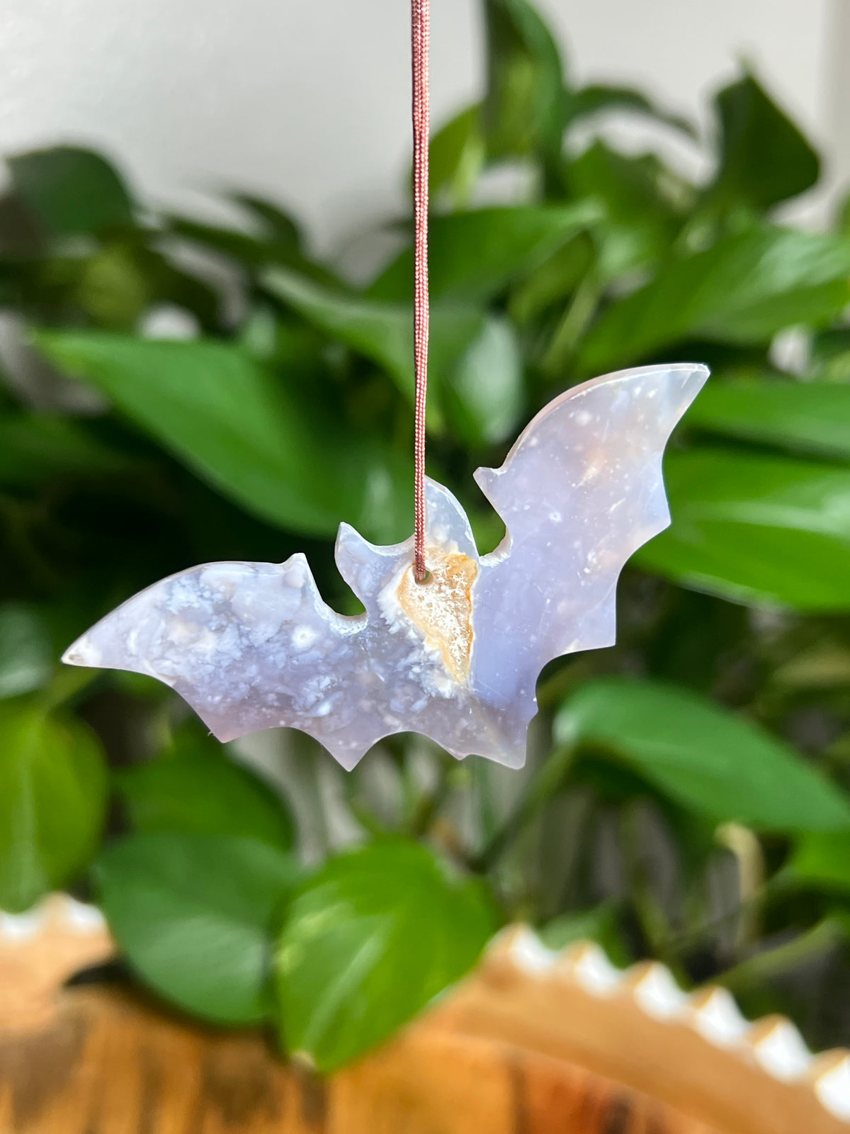 Purple Chalcedony Ornament Bat: Pi