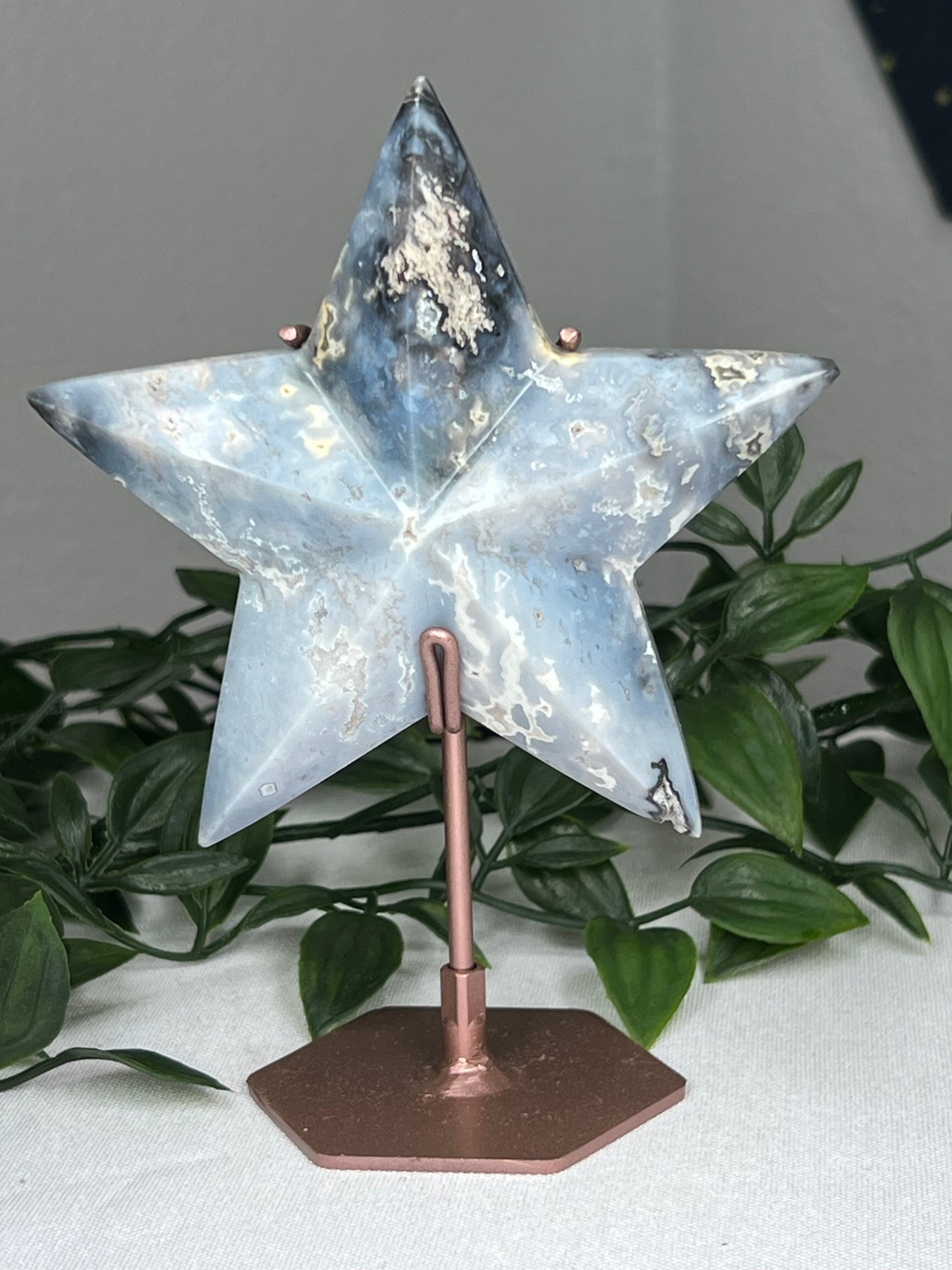 Blue Plume Agate Star