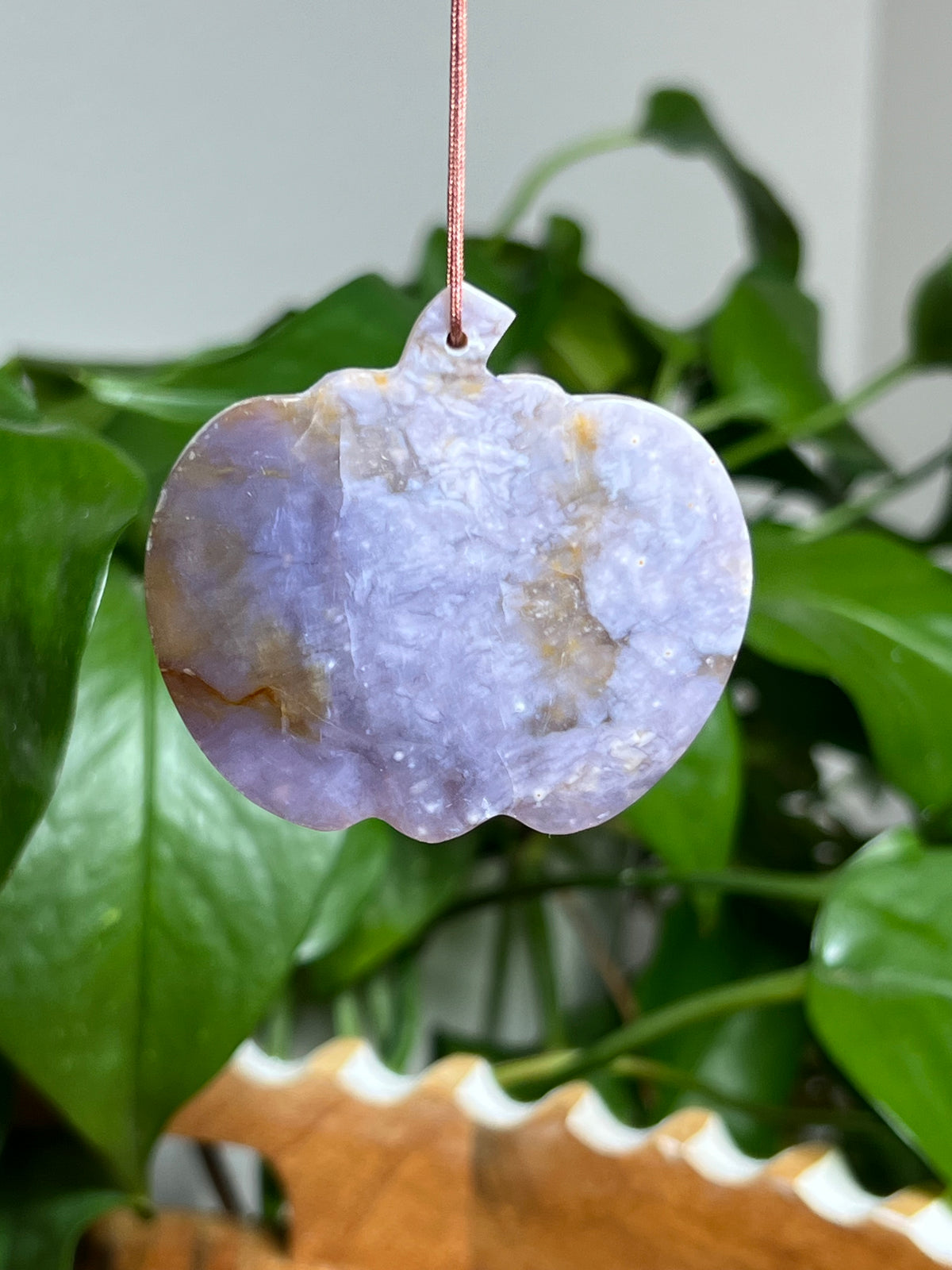 Purple Chalcedony Pumpkin Ornaments