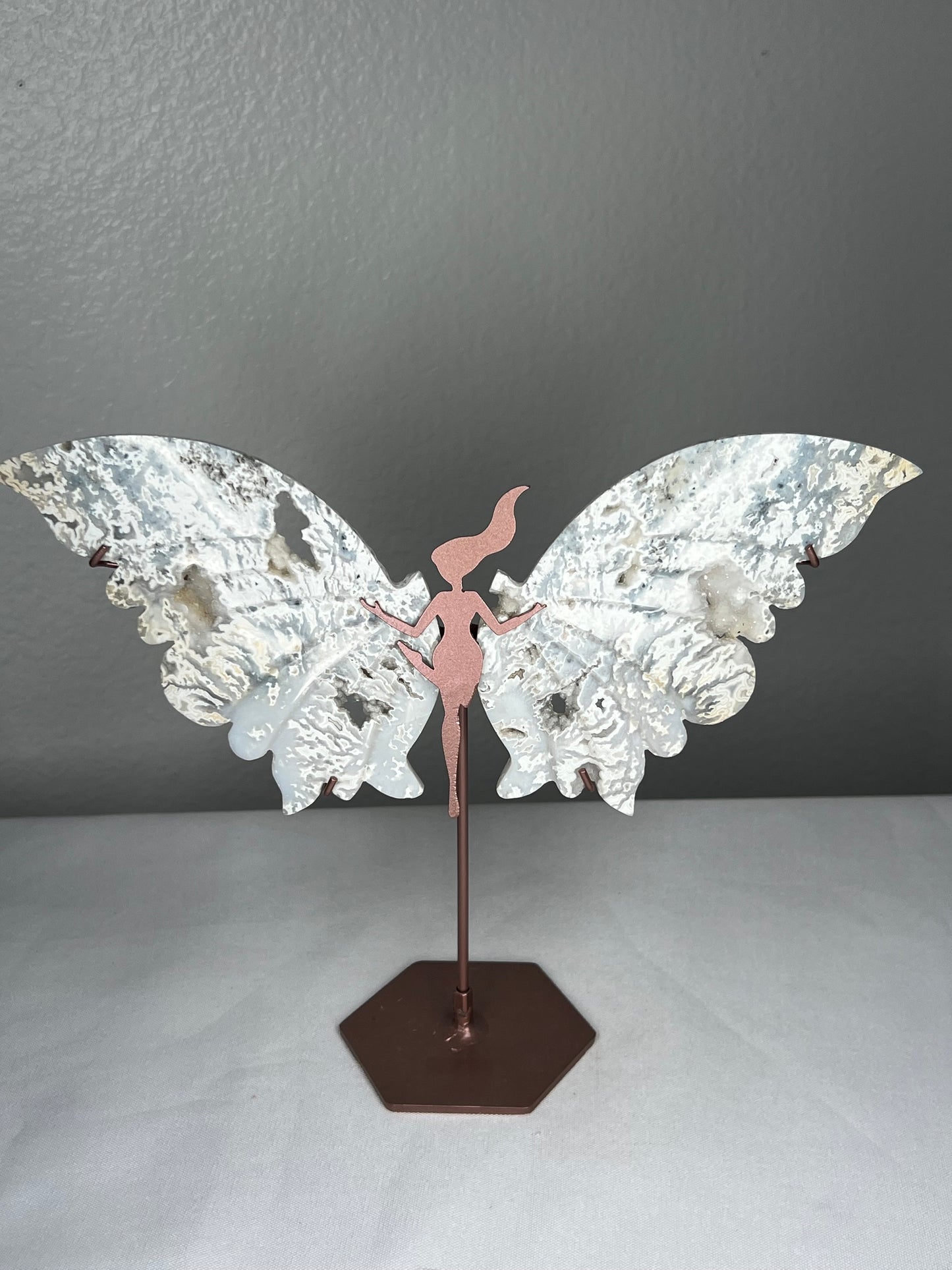 Blue Plume Agate Fairy Wings