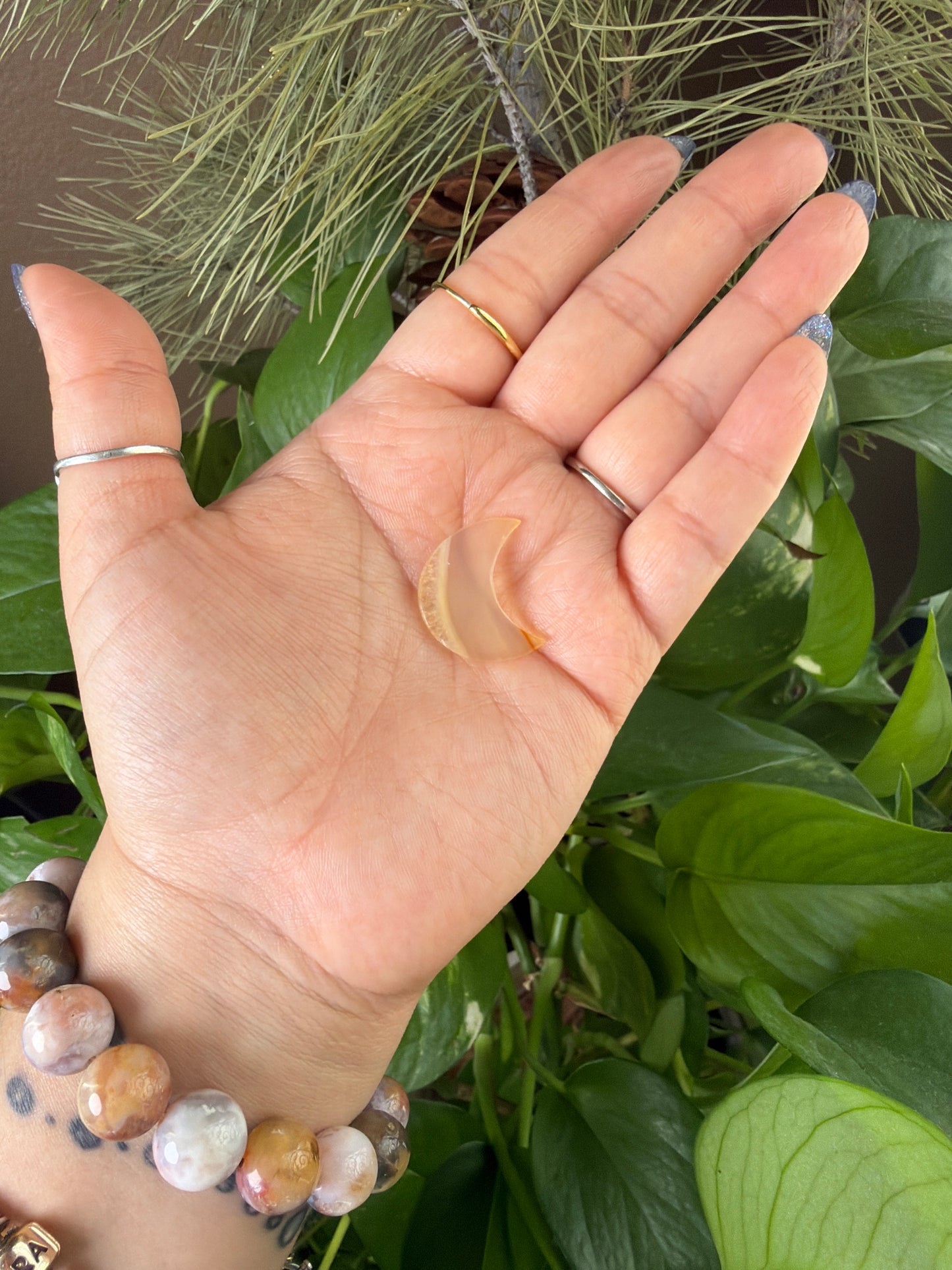 Iris Agate Moon Cabachon