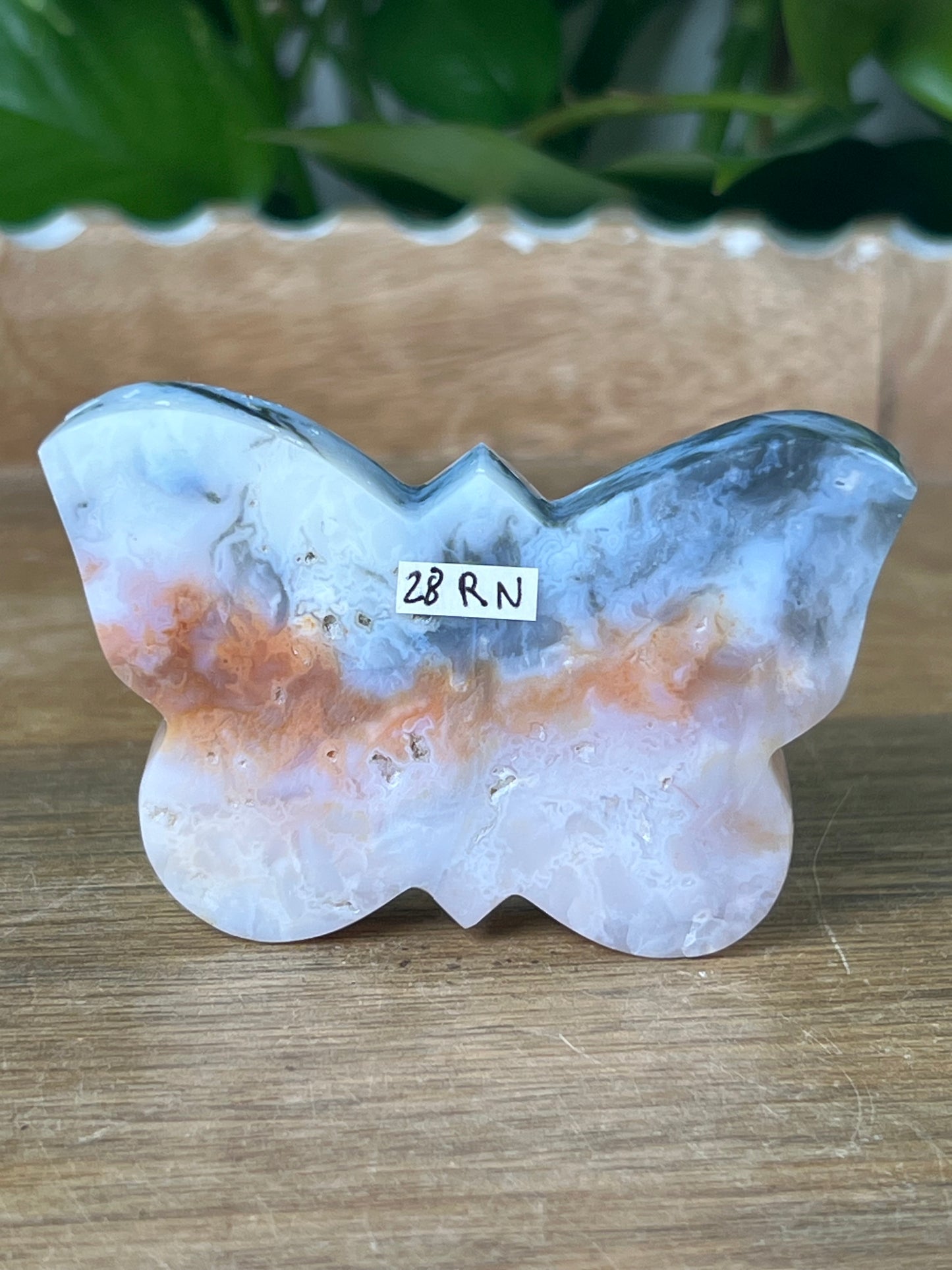 Rainbow Plume Agate Butterfly