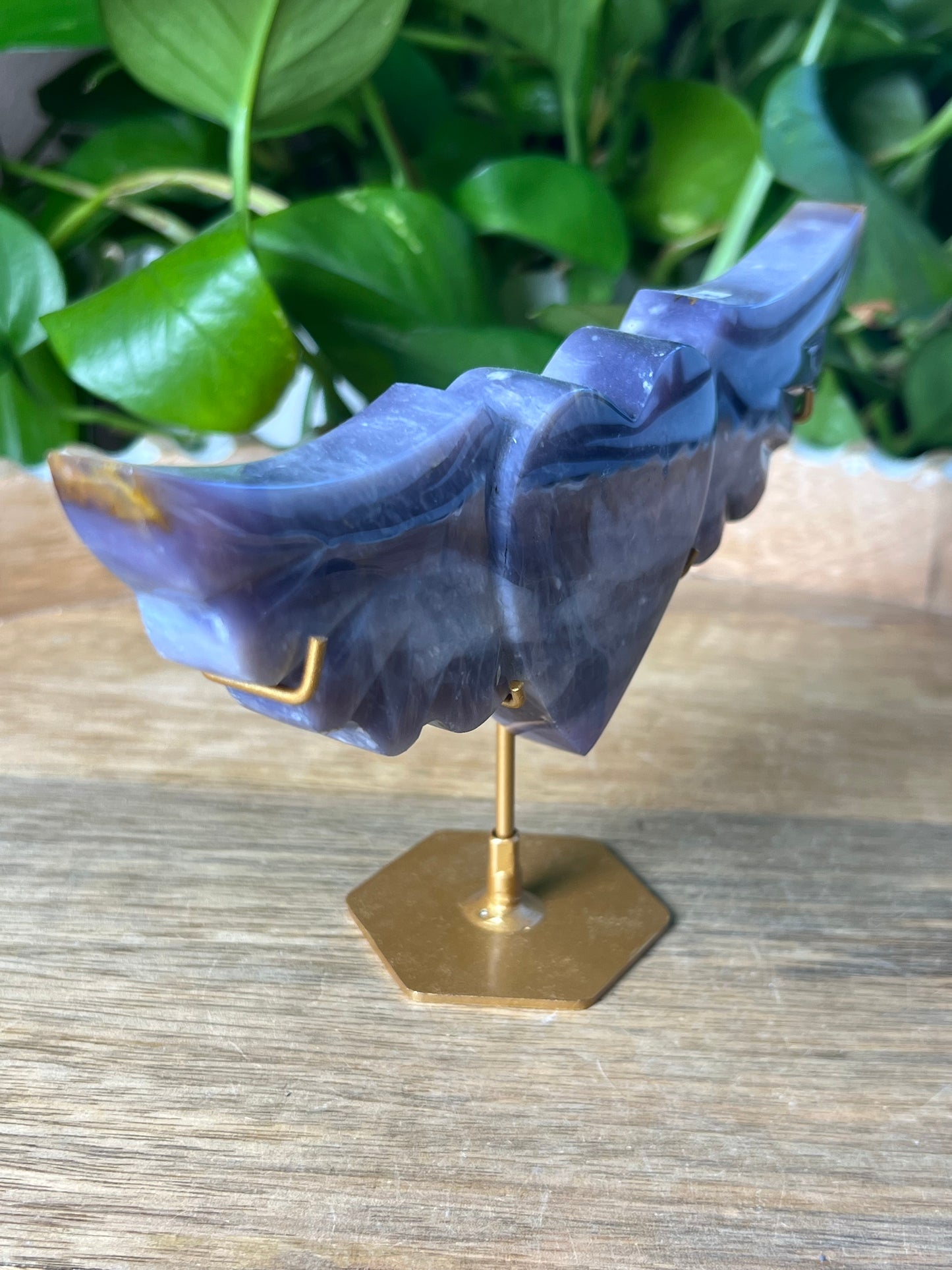 Purple Chalcedony Wing Heart