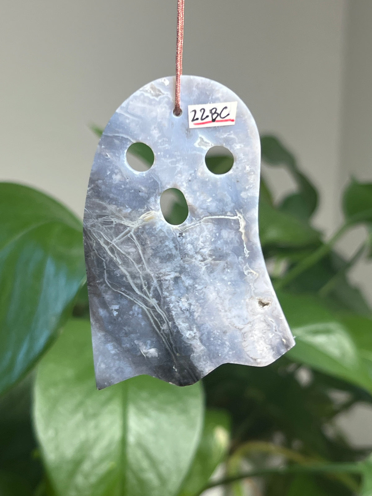Blue Plume Agate Ghost Ornaments