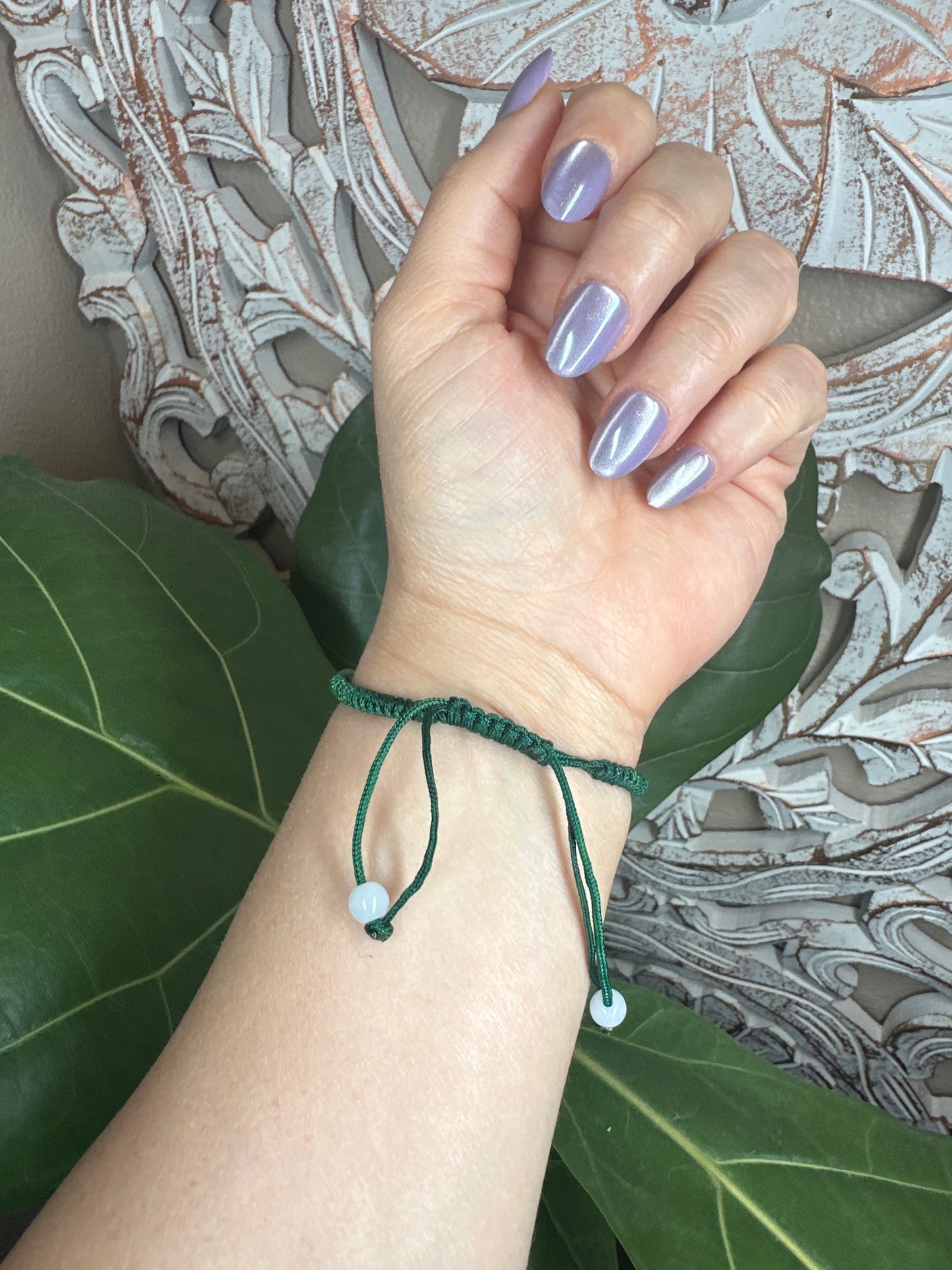 Adjustable Burmese Jade Beaded Bracelet