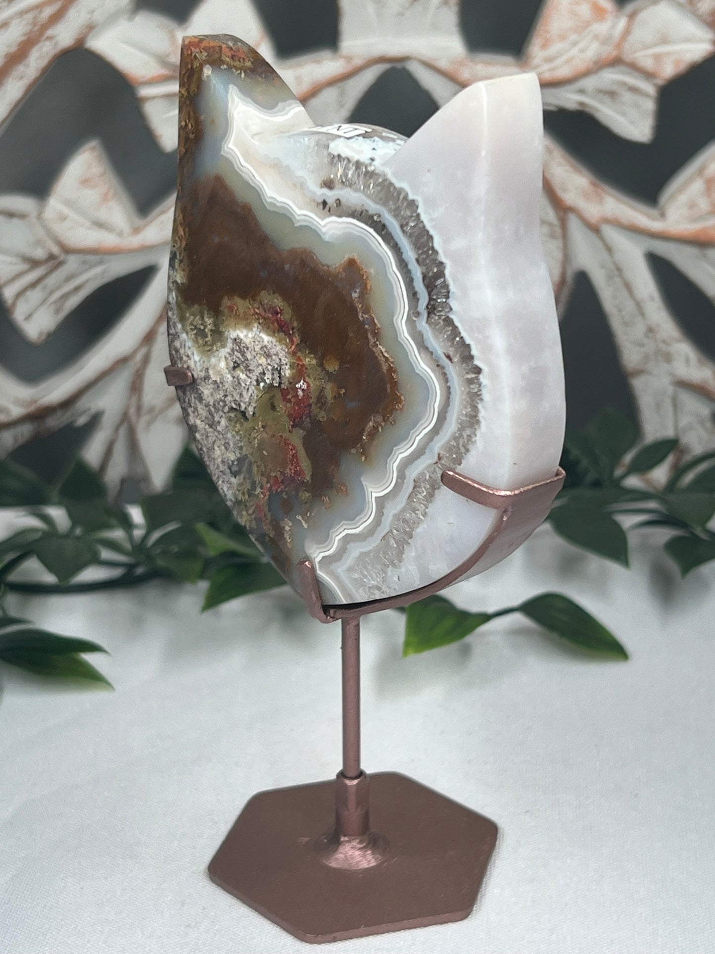 Scenic Moss Agate Cat Head