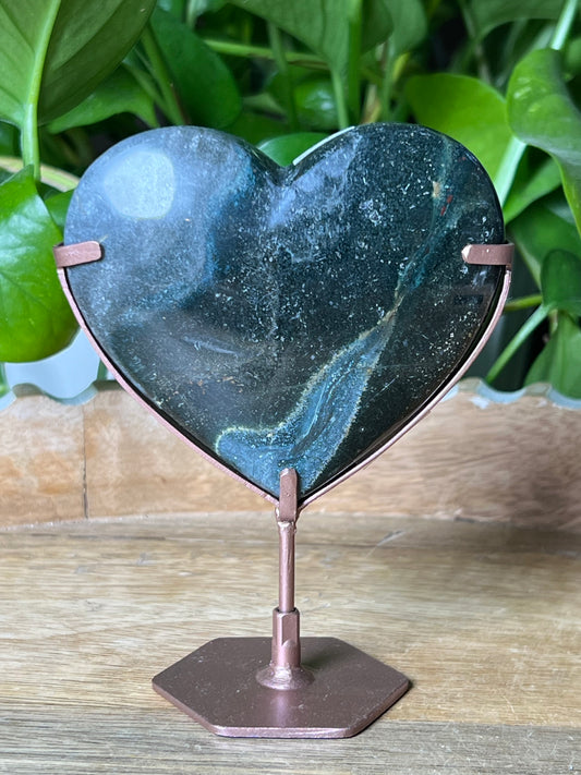 Blue Green Jasper Heart