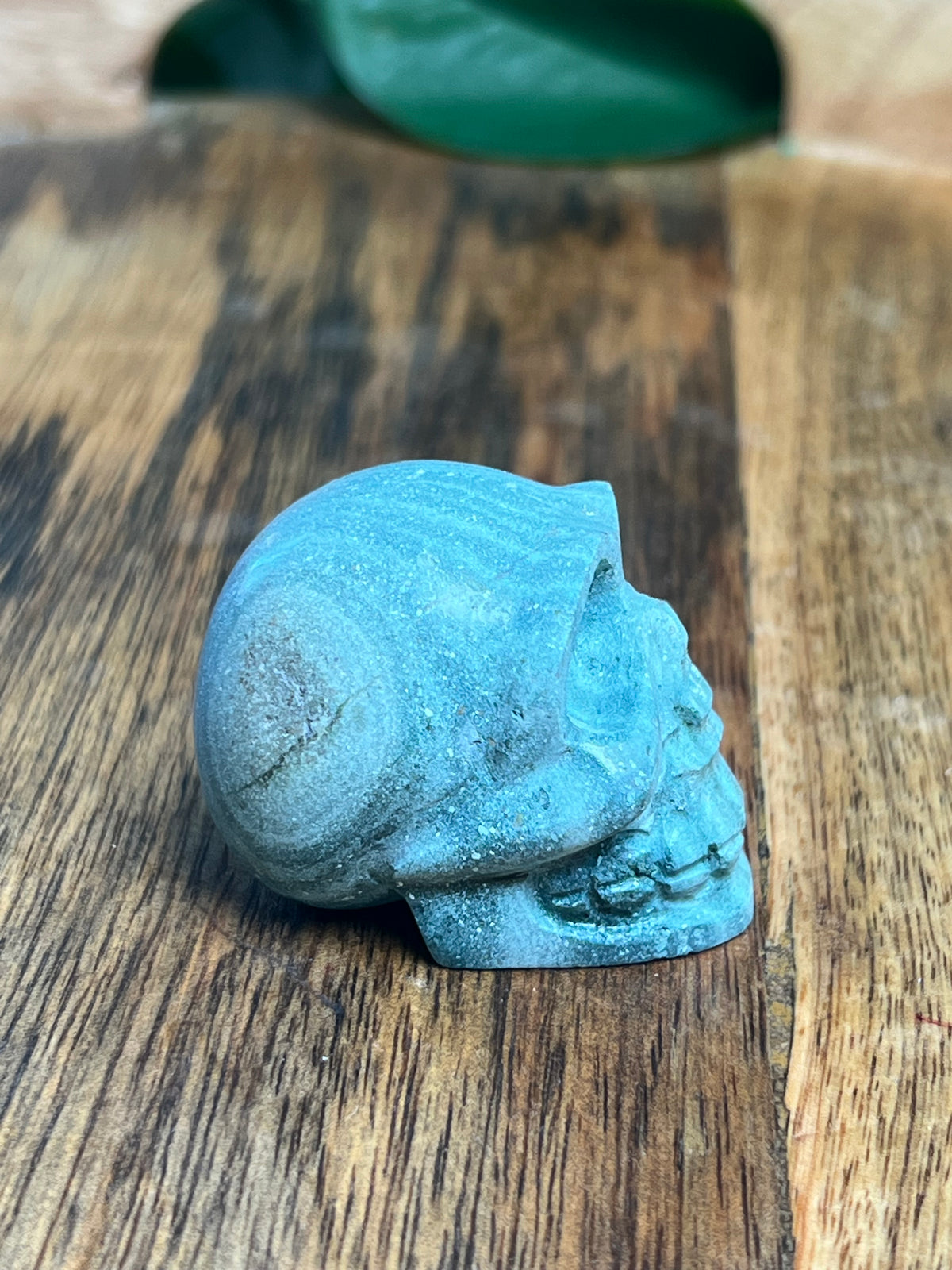Blue Green Jasper Mini Skull: H
