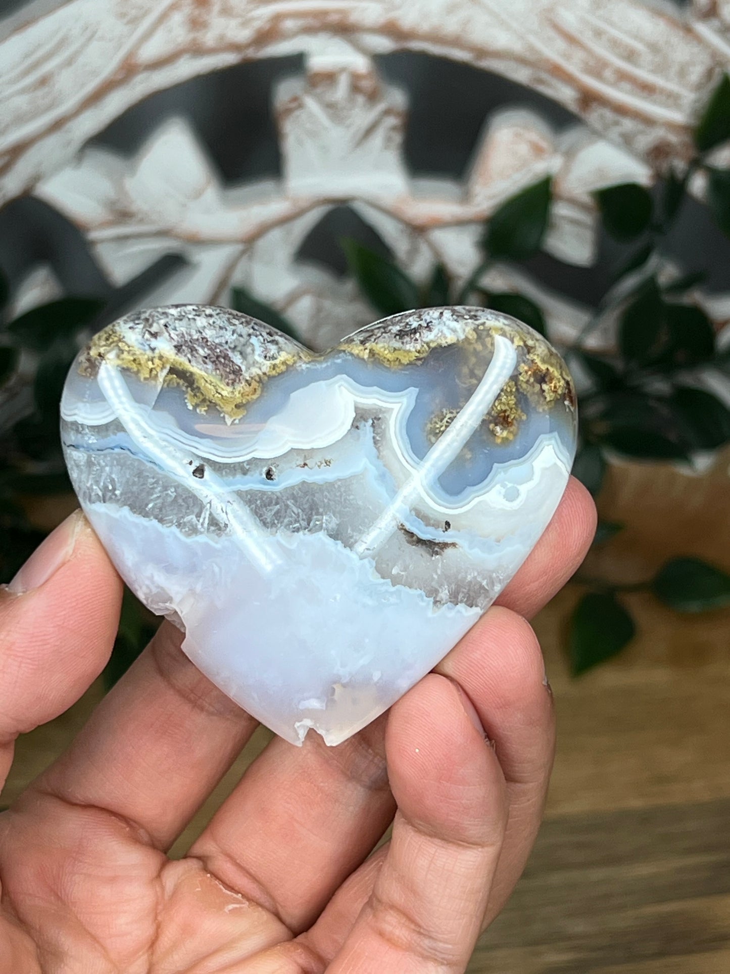 Scenic Moss Agate Heart