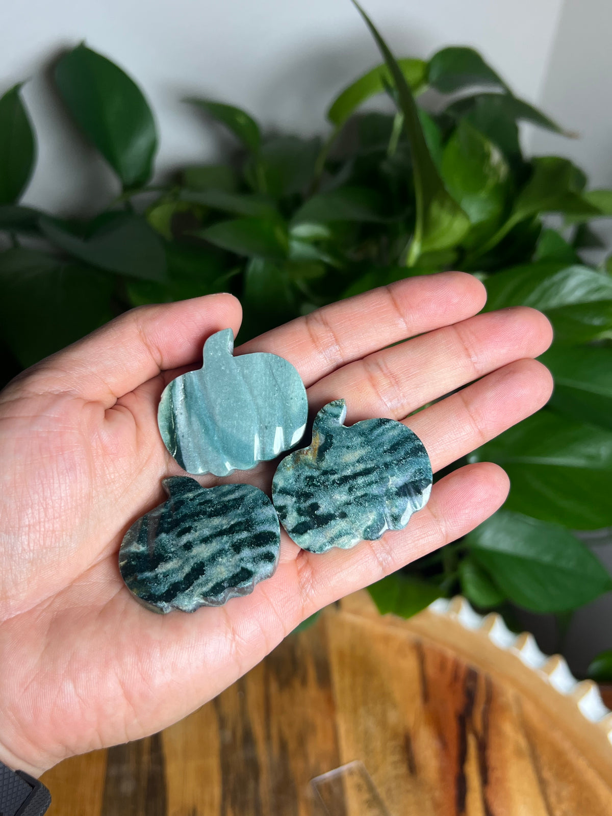 Blue Green Jasper Mini Pumpkin
