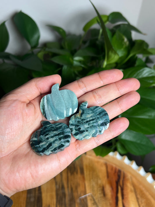 Blue Green Jasper Mini Pumpkin