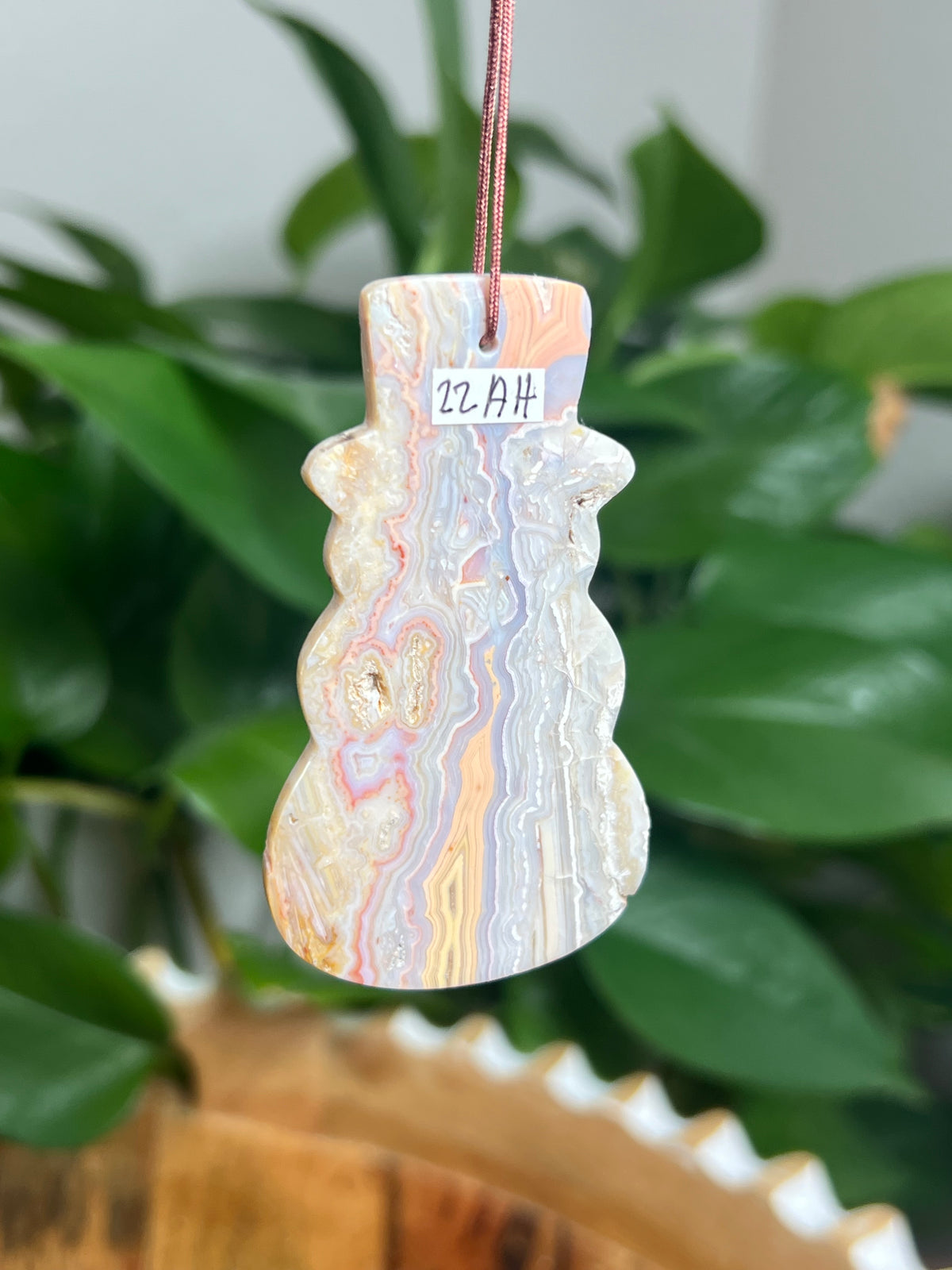 Crazy Lace Agate Ornament Snowman: AH