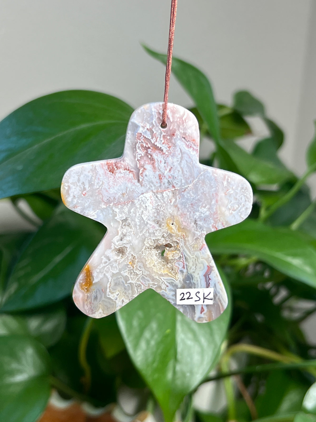 Sumatra Plume Agate Ornament Gingerbread: SK