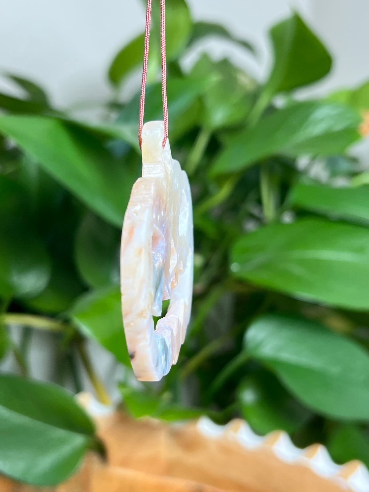 Rainbow Plume Agate Ornament Pumpkin: AG