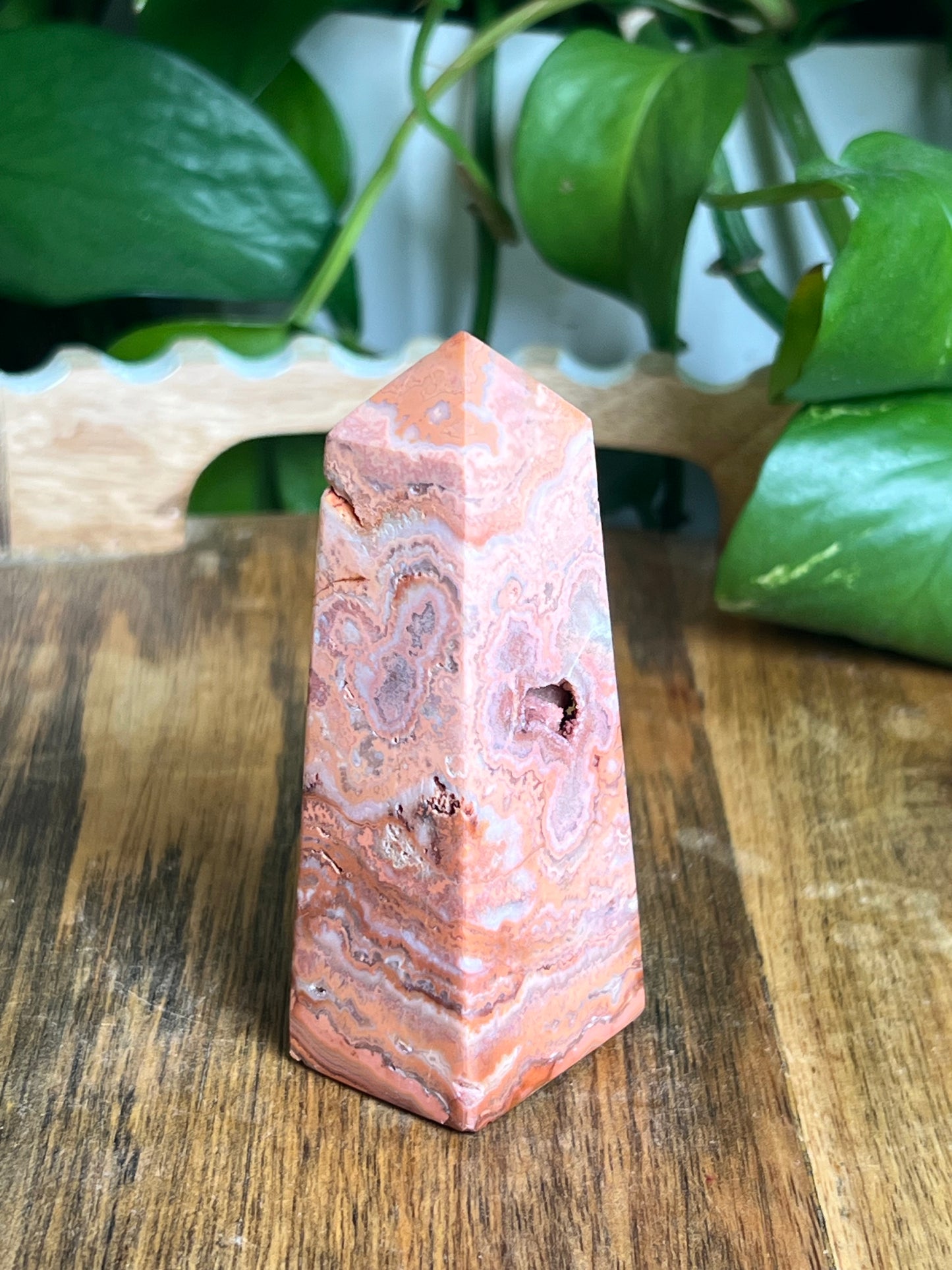 Pink Crazy Lace Agate Tower