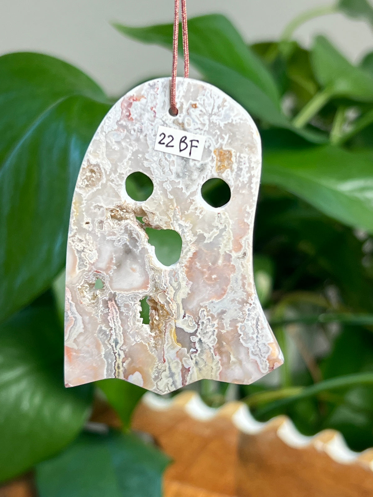 Sumatra Plume Agate Ghosts Ornaments