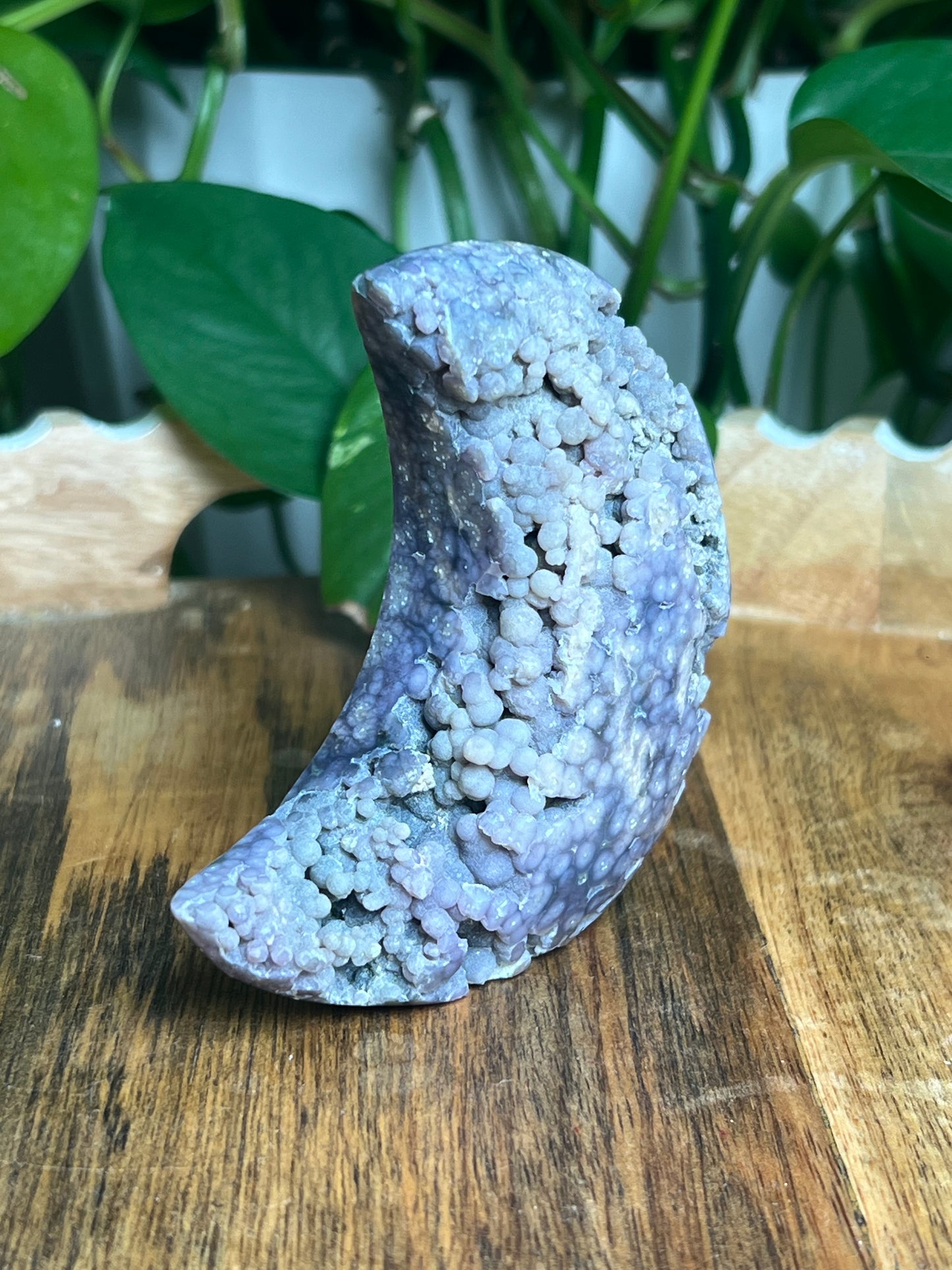 Grape Agate Self-Standing Moon: GB