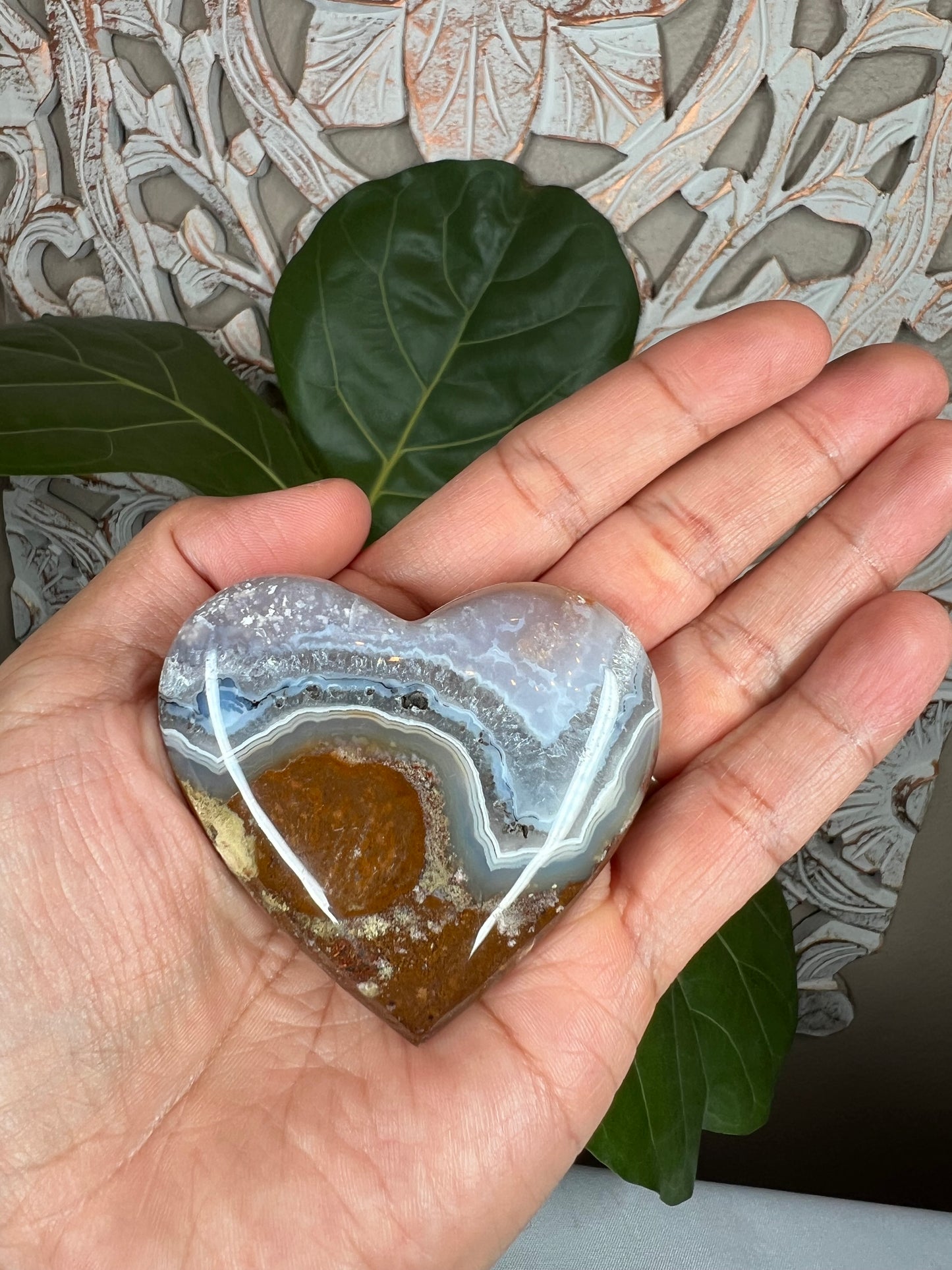 Scenic Moss Agate Heart