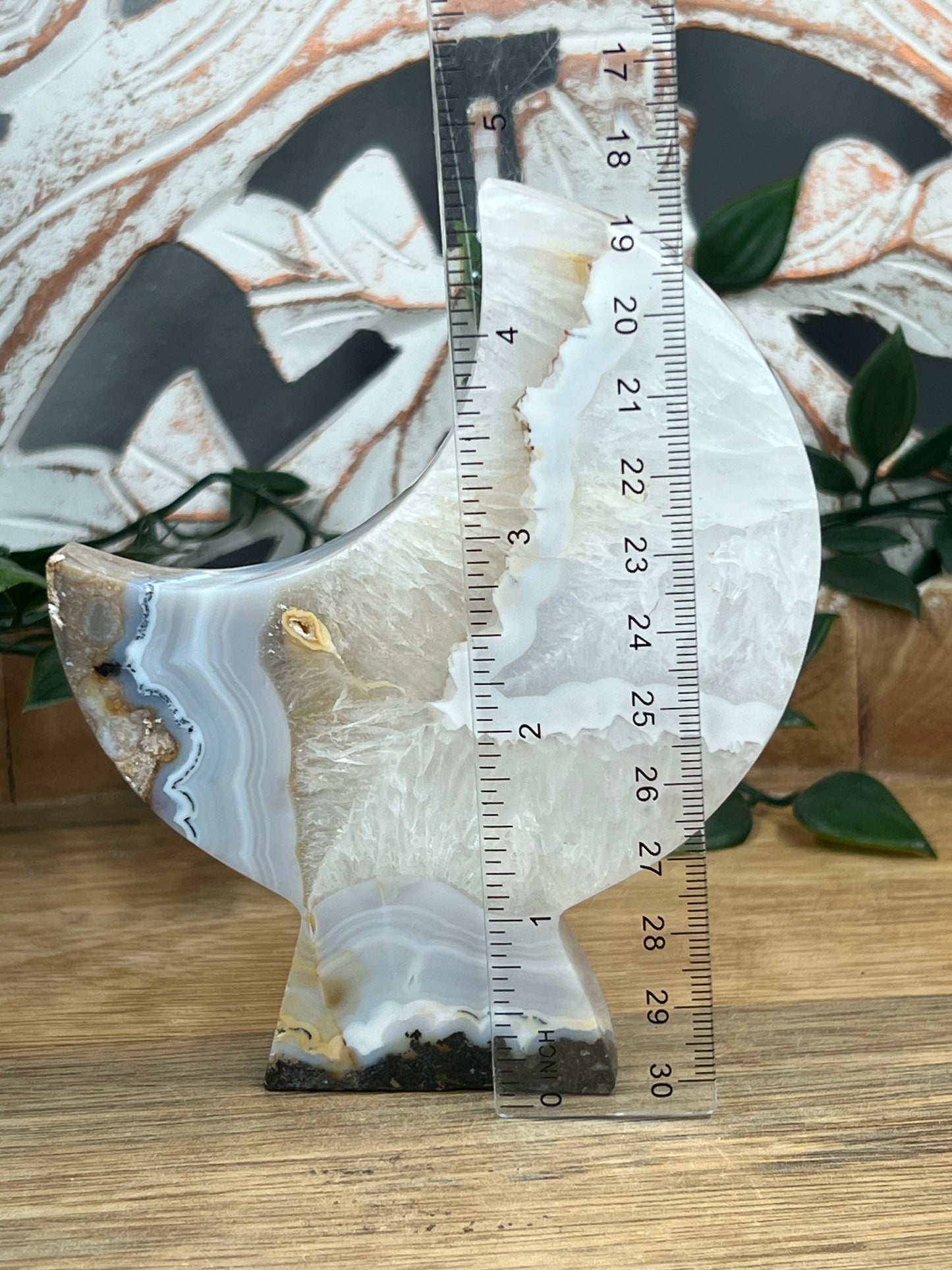 Blue Grey Lace Agate Moon