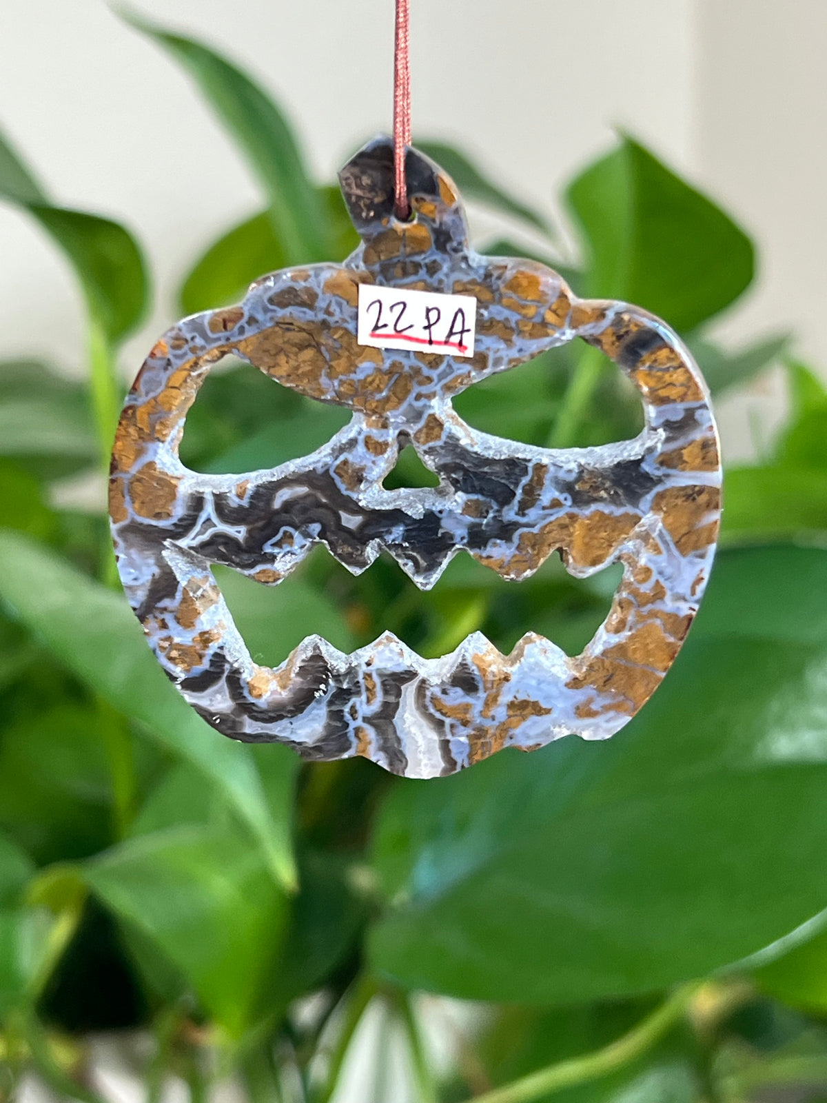 Brecciated Jasper Jack-O-Lantern Ornaments