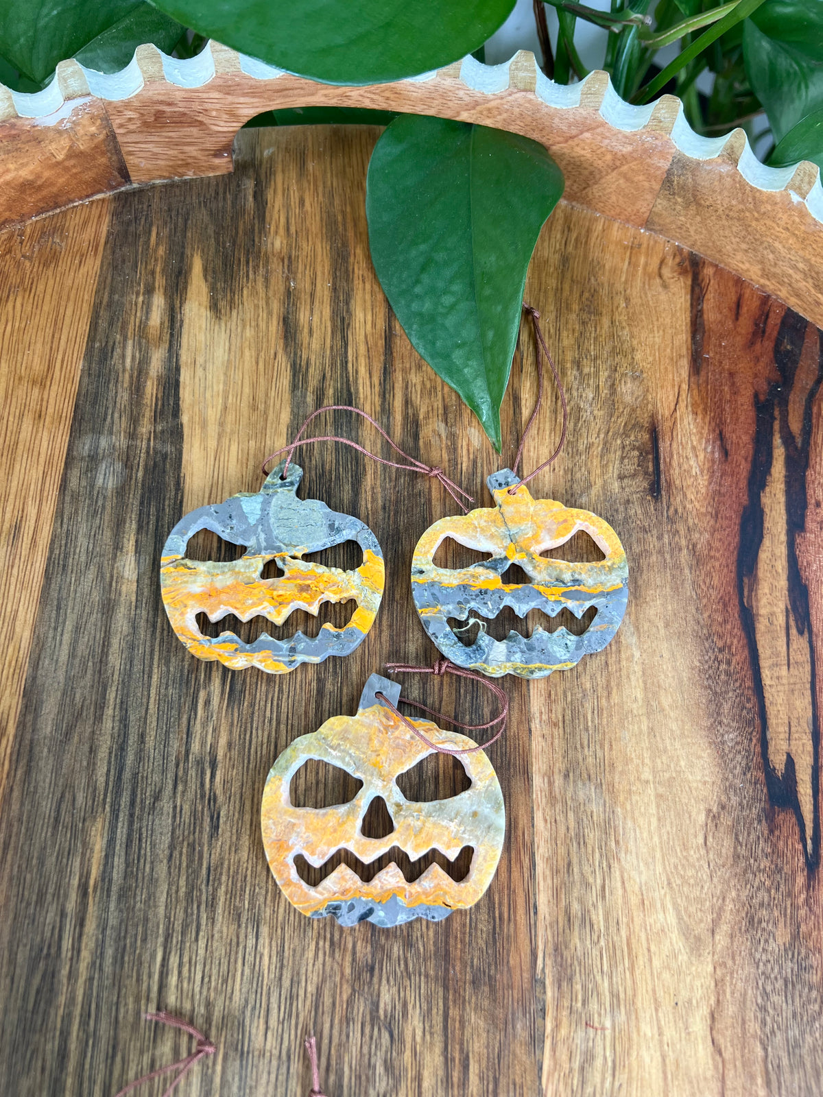 Bumblebee Jasper Jack-O-Lantern Ornaments
