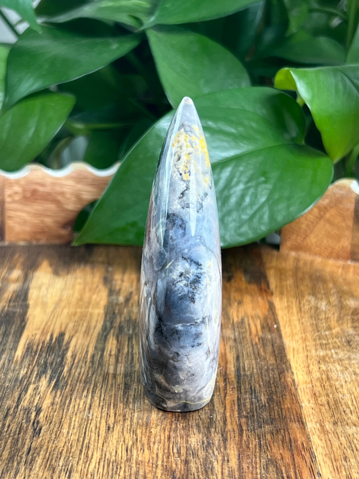 Blue Plume Agate Flame: Si