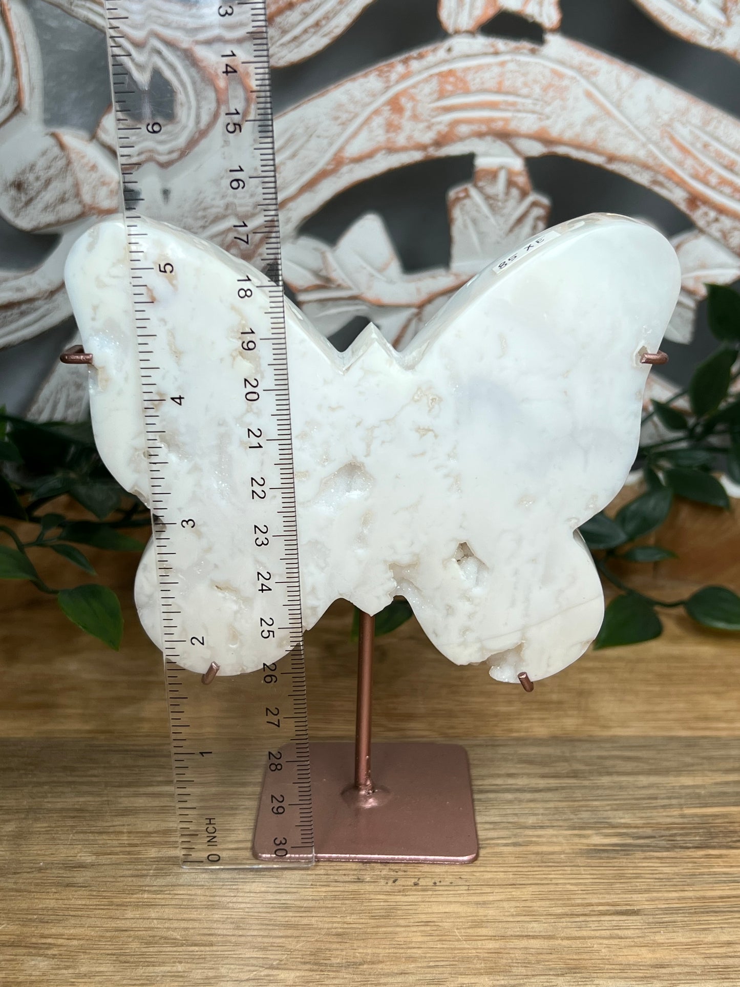 White Plume Agate Butterfly