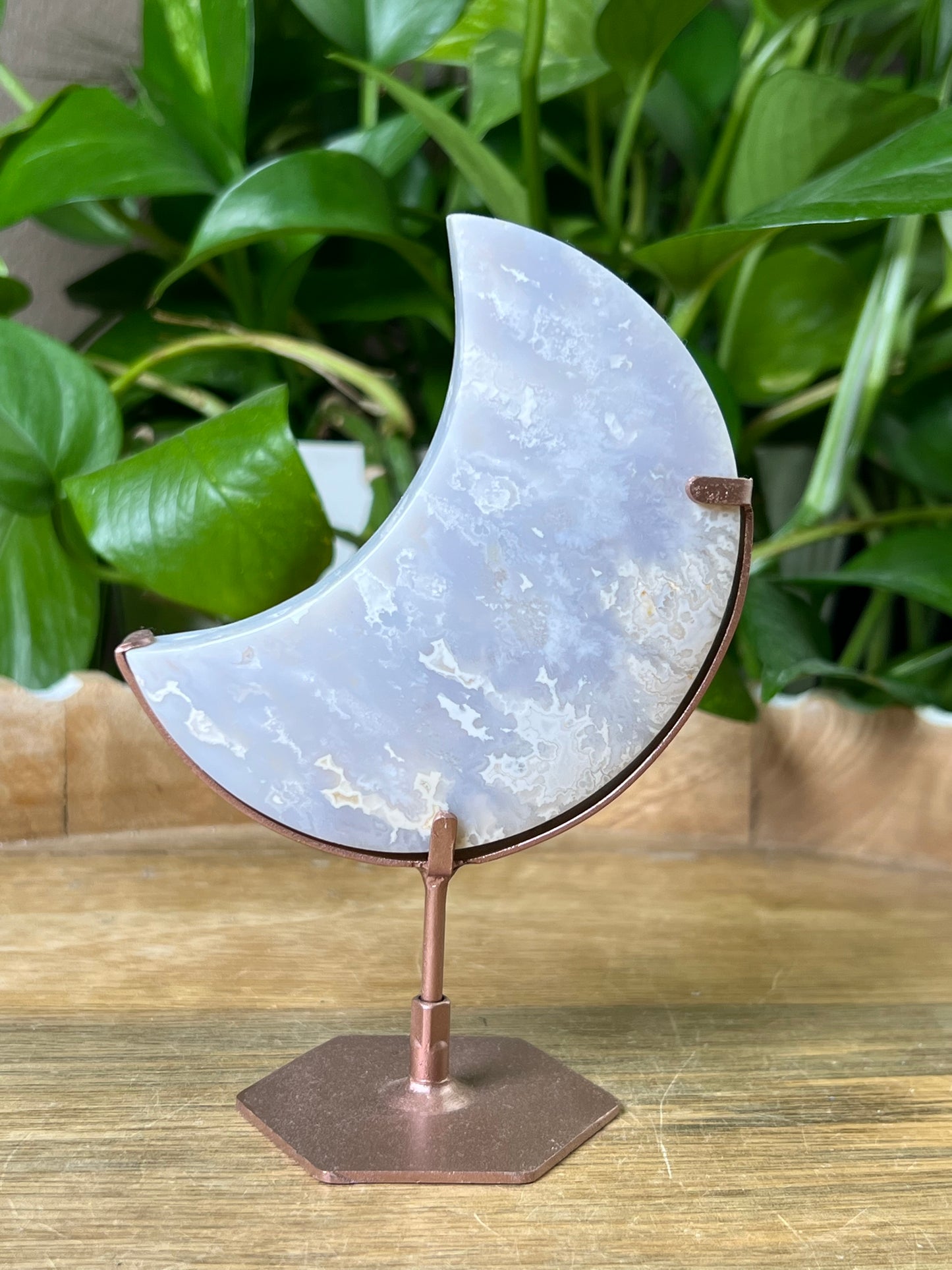 Winter Plume Agate Moon