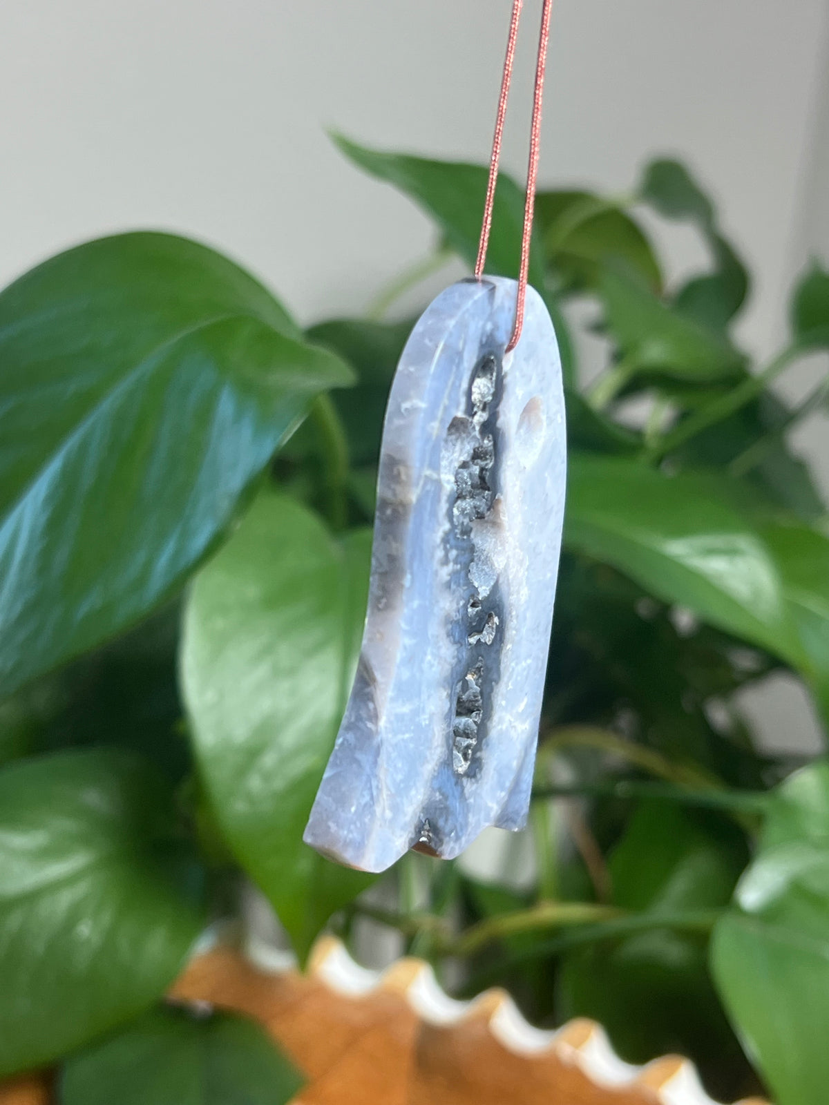 Blue Plume Agate Ghost Ornaments