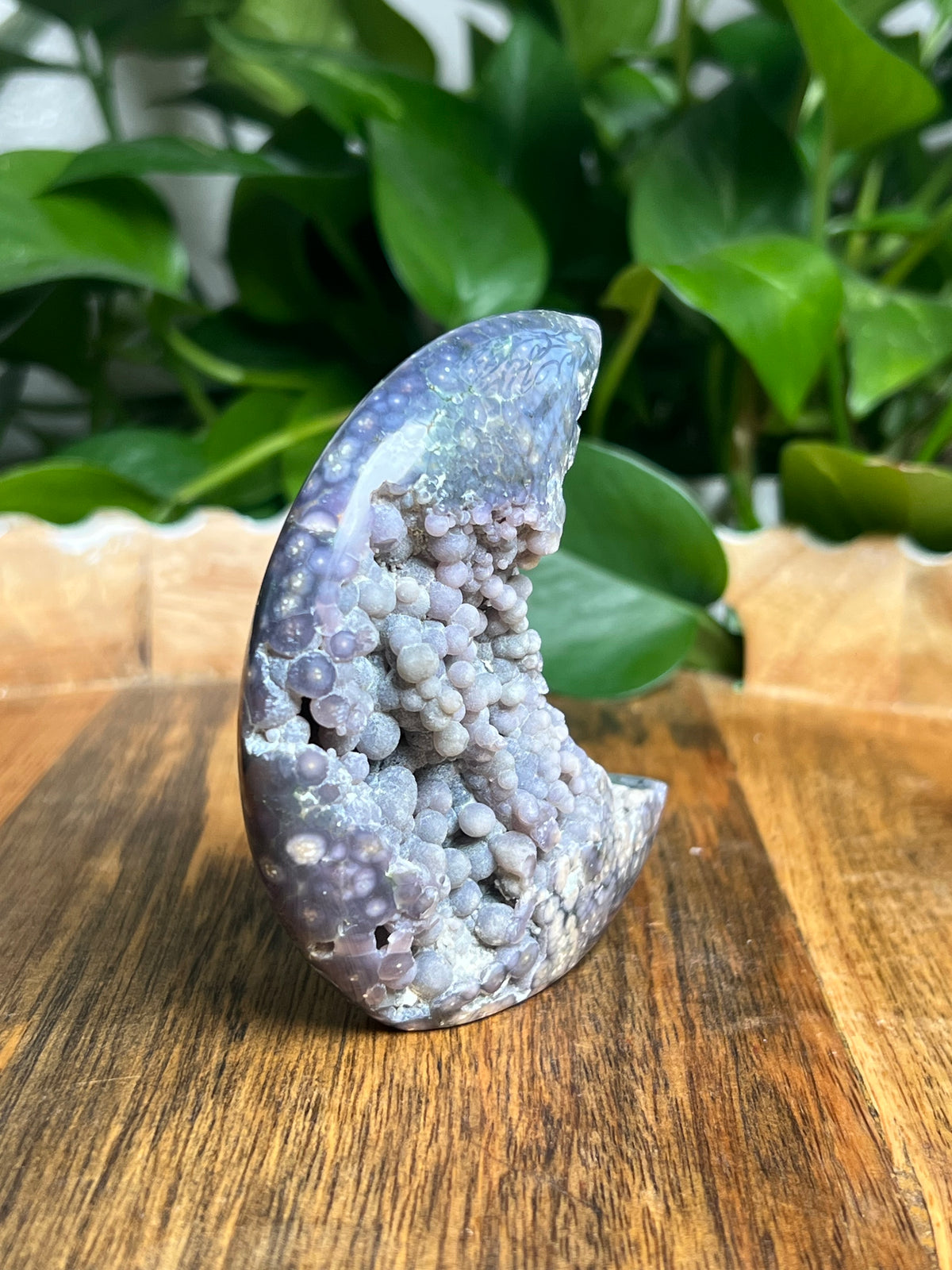 Grape Agate Self Standing Moon: GC