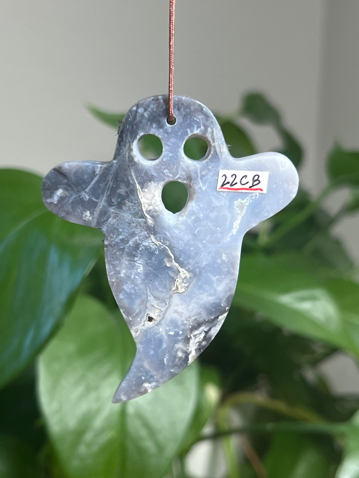 Blue Plume Agate Ghost Ornaments