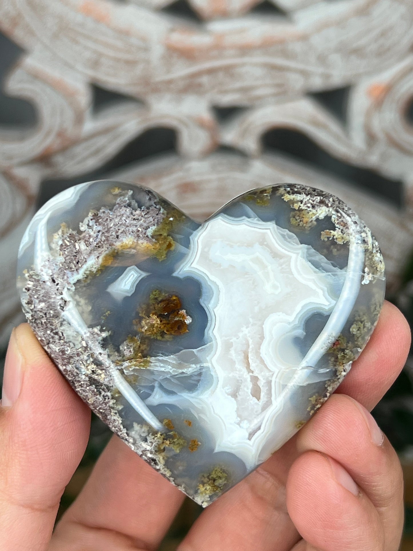 Scenic Moss Agate Heart