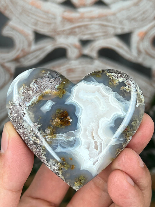 Scenic Moss Agate Heart