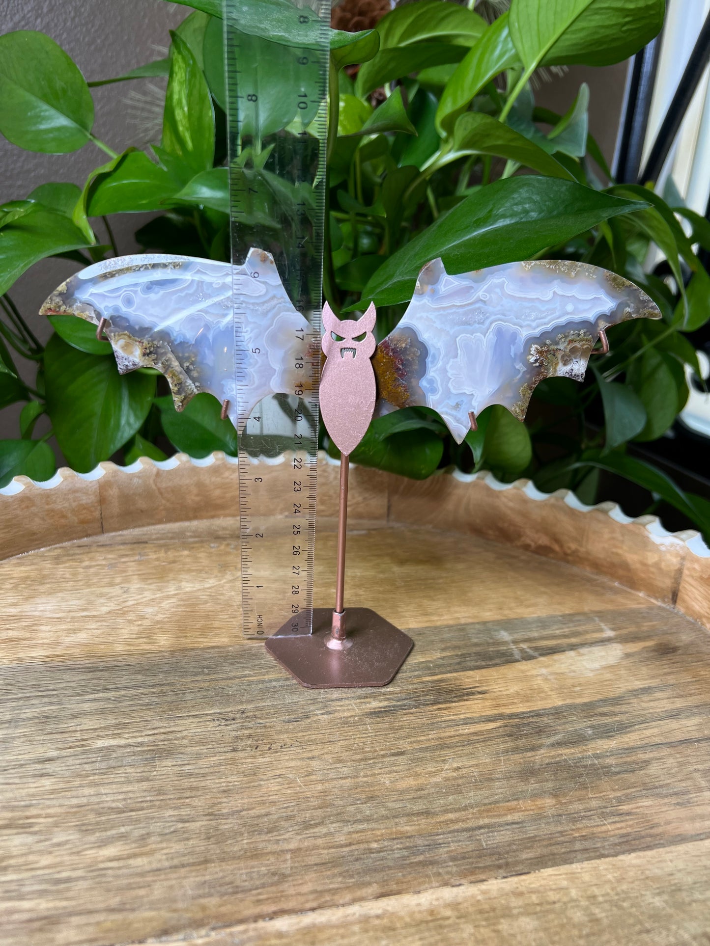 Scenic Moss Agate Bat Wings: BL