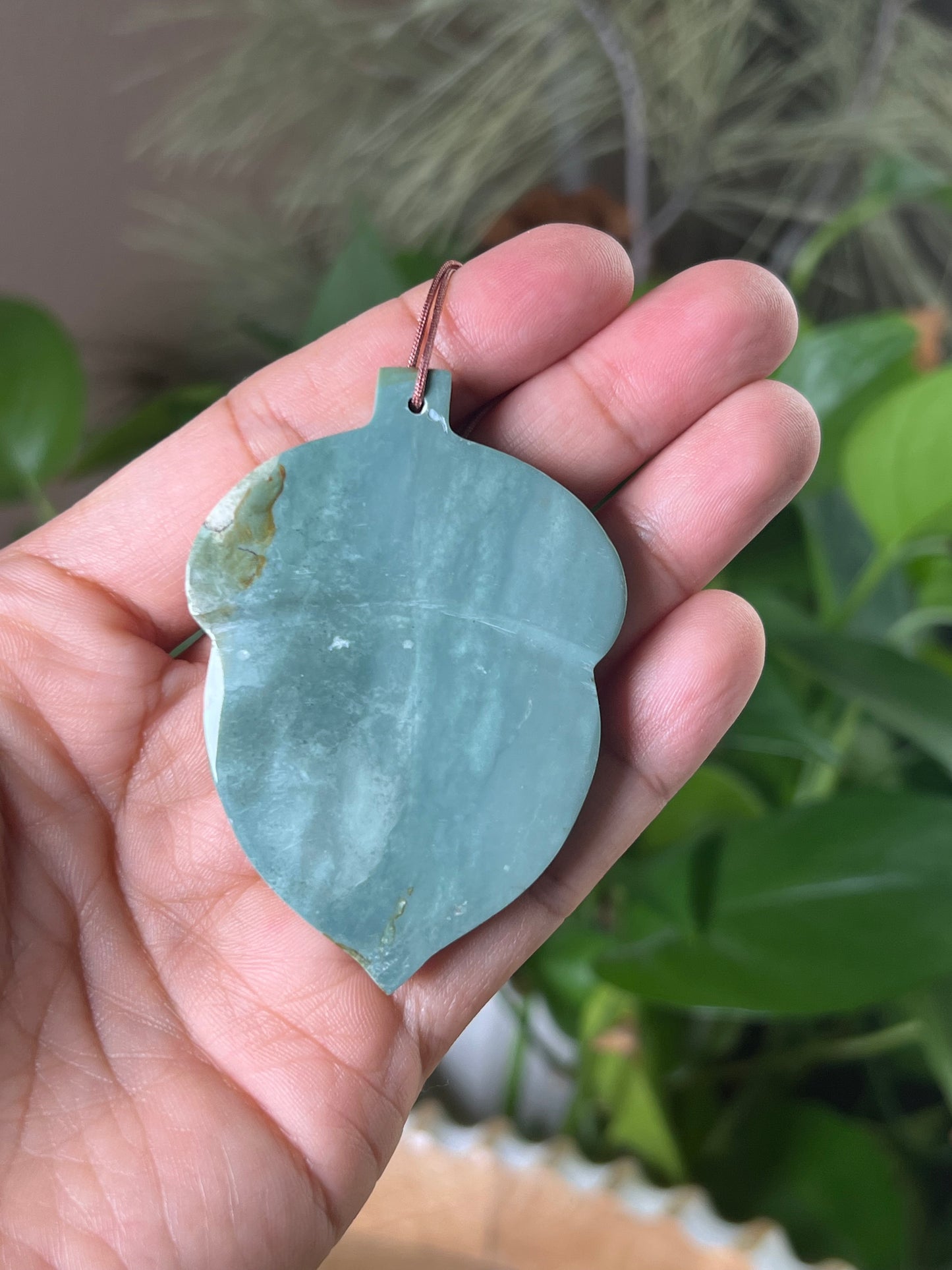 Blue Green Jasper Acorn Ornament