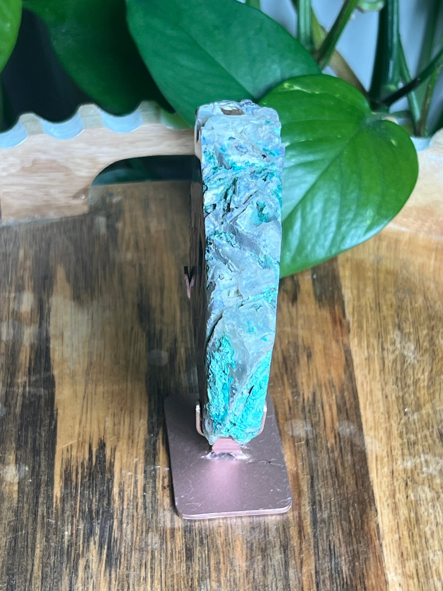 Copper In Malachite Chrysocolla and Chalcedony Slab: N