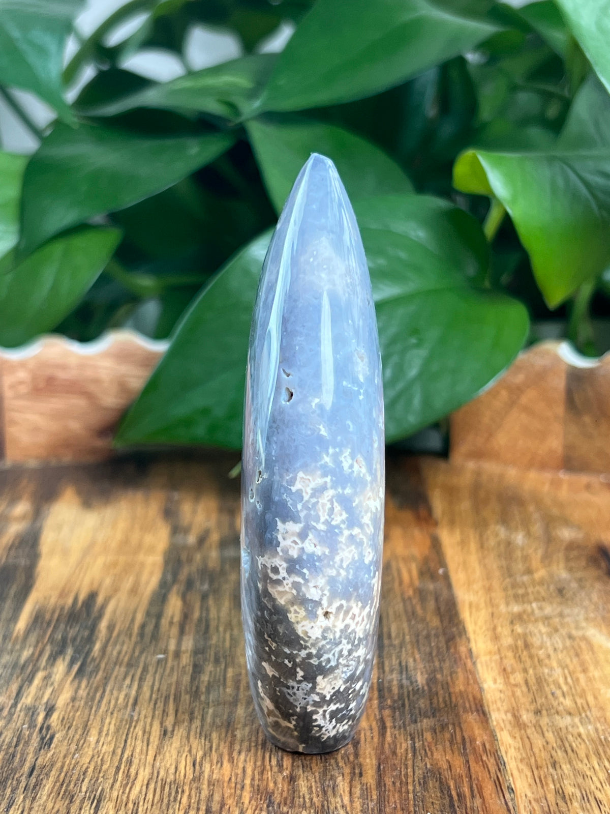 Blue Plume Agate Flame: EX