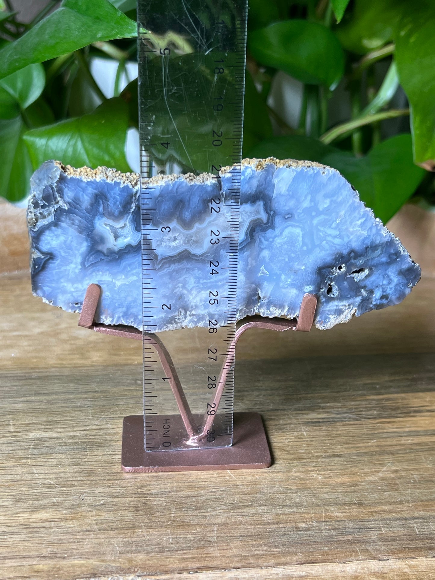 Blue Plume Agate Slab