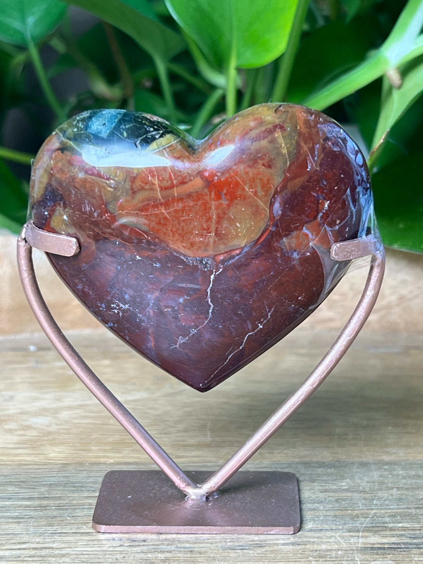 Mossy Jasper Heart