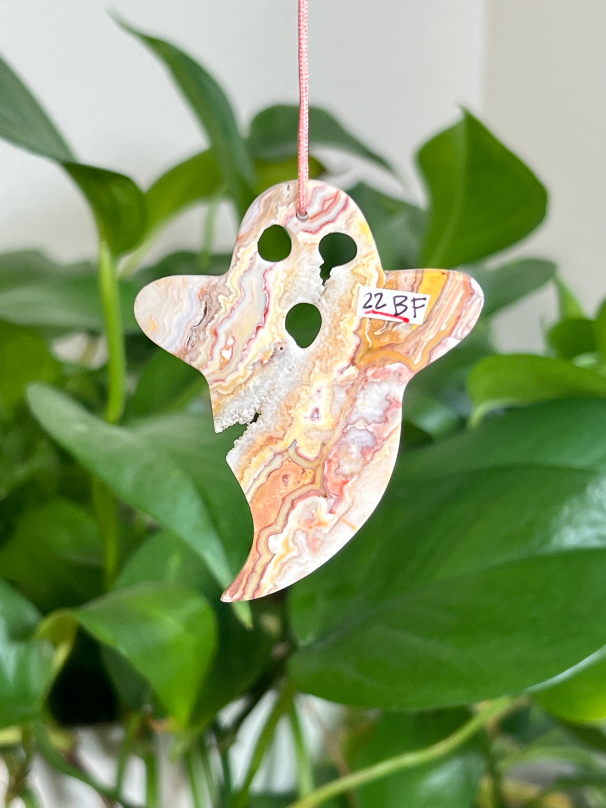 Crazy Lace Agate Ghost Ornaments